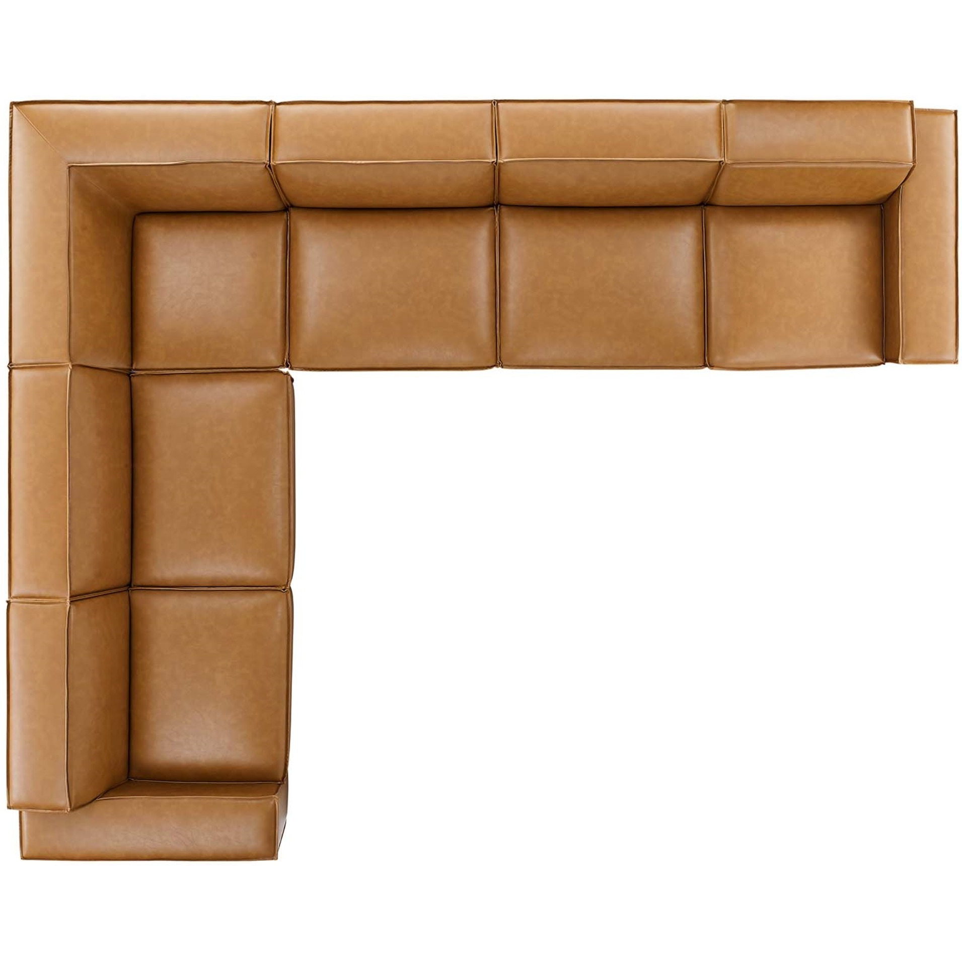 Restore 6-Piece Vegan Leather Sectional Sofa Tan