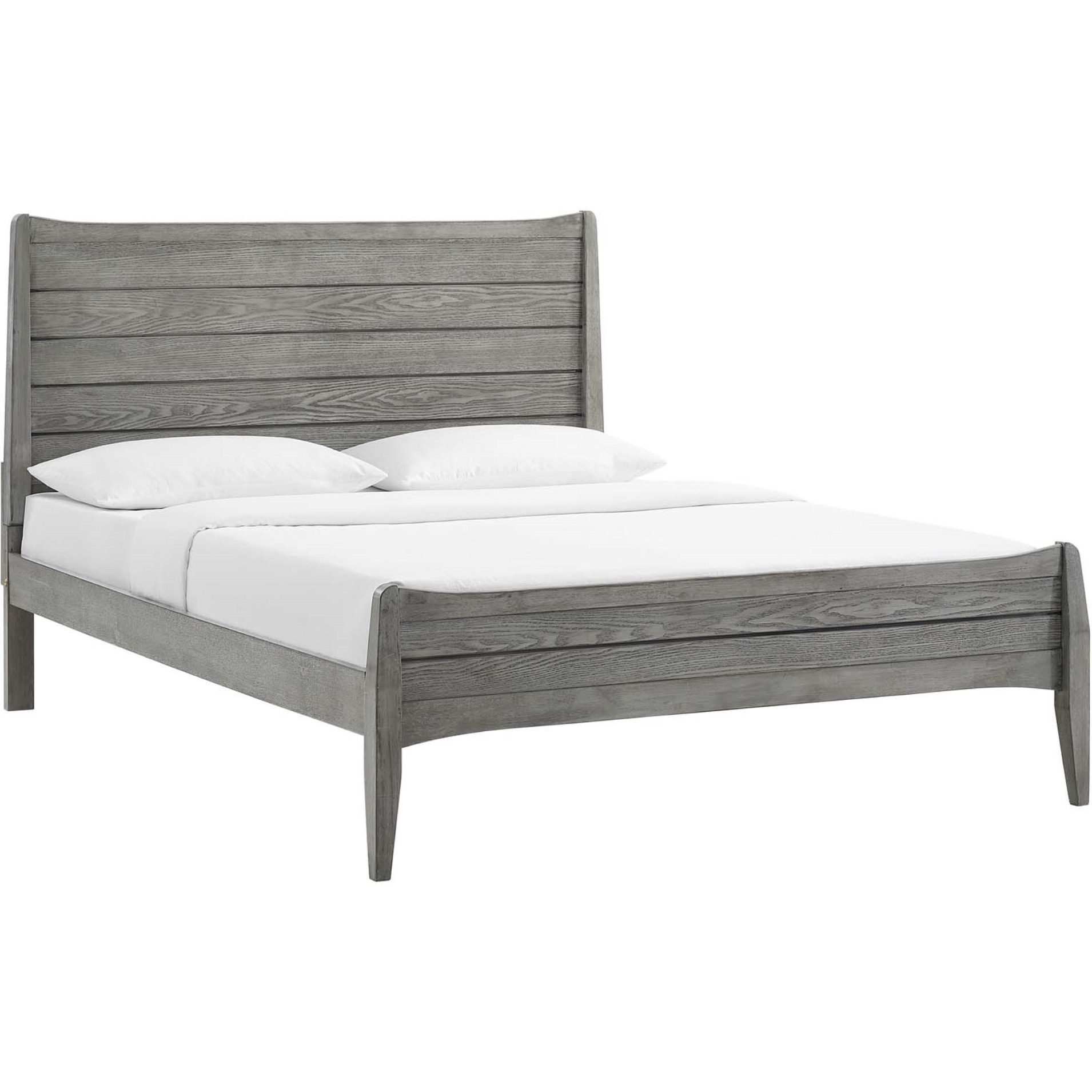 Georgia King Wood Platform Bed Gray