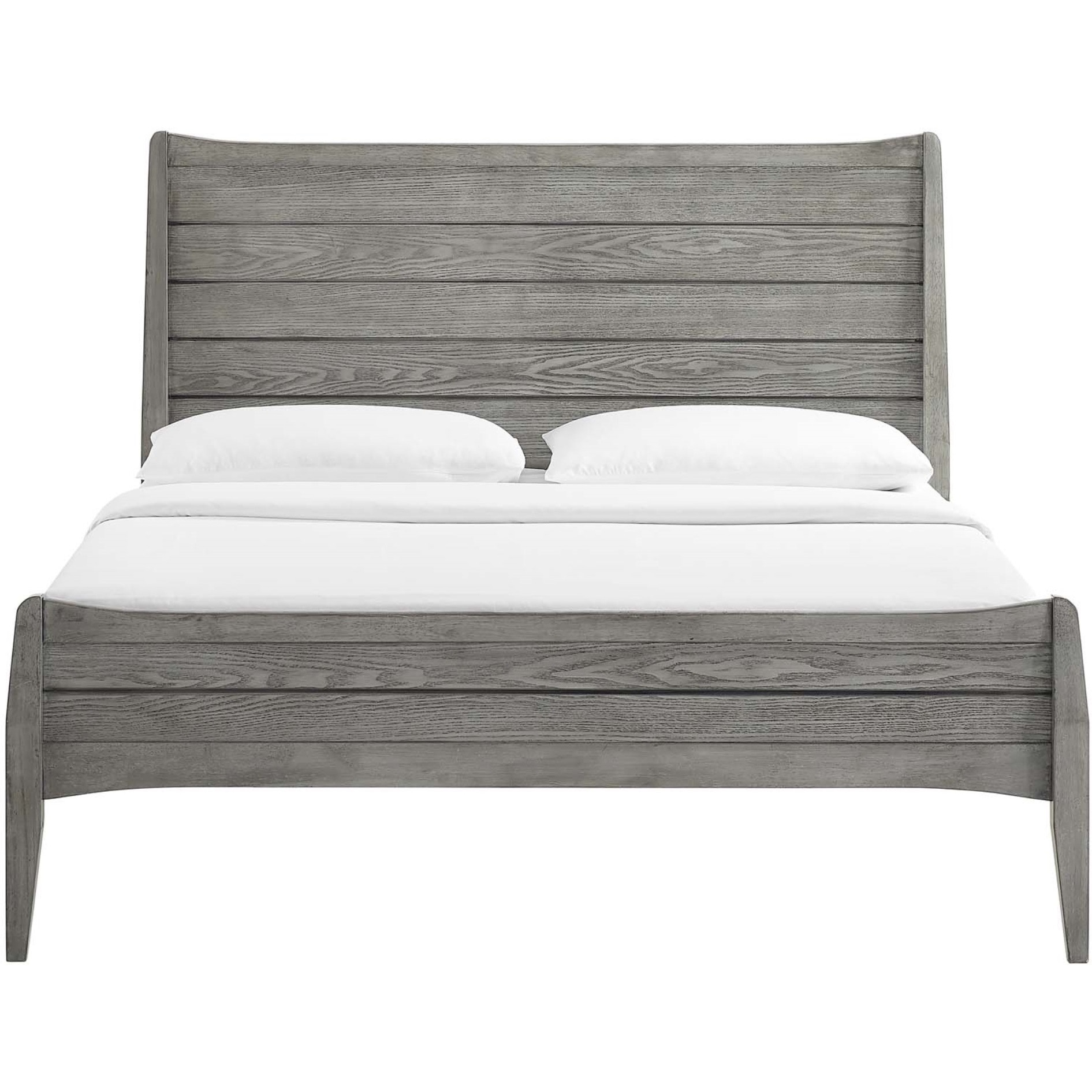 Georgia King Wood Platform Bed Gray