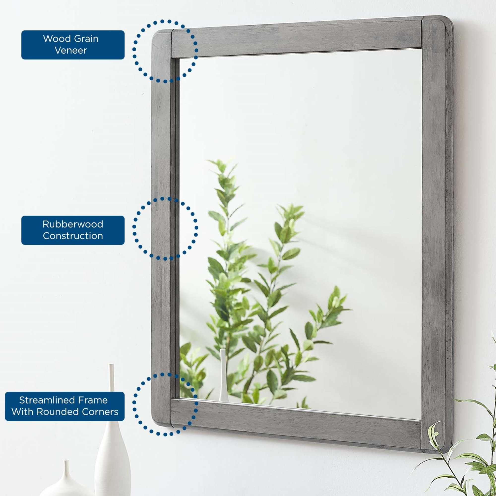Georgia Wood Mirror Gray