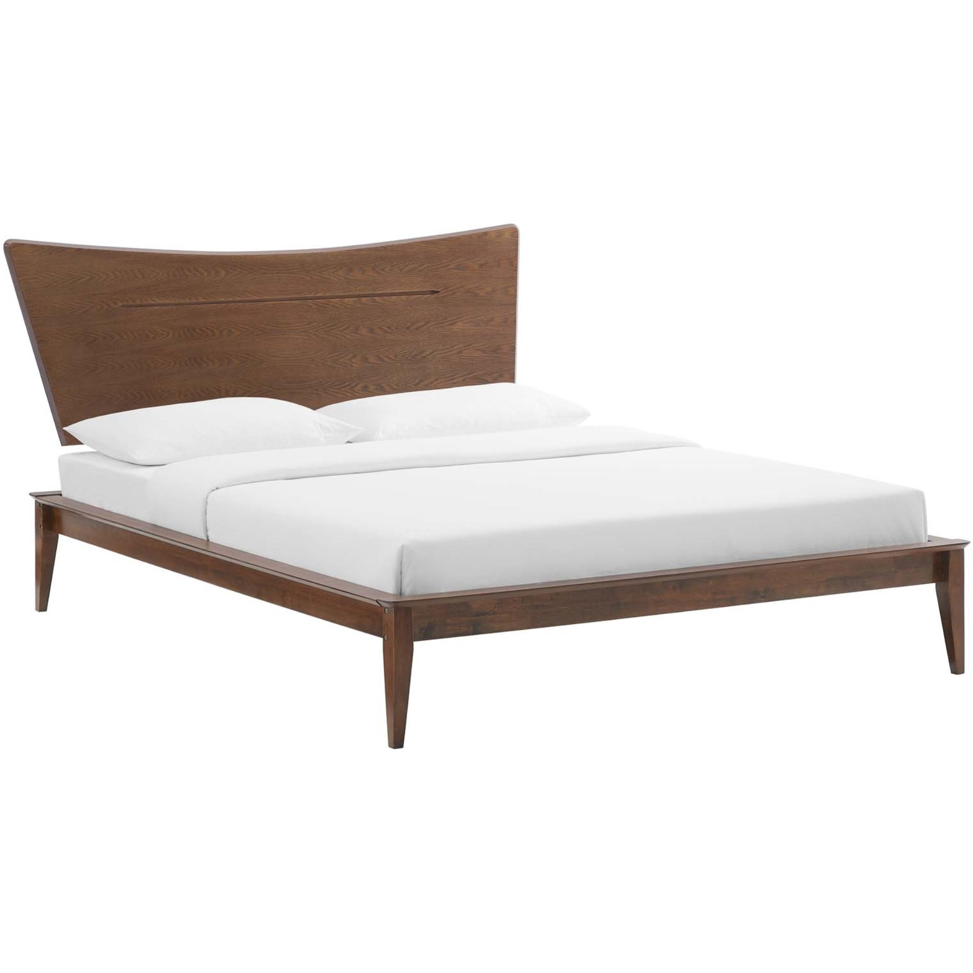 Astra Full Wood Platform Bed Walnut