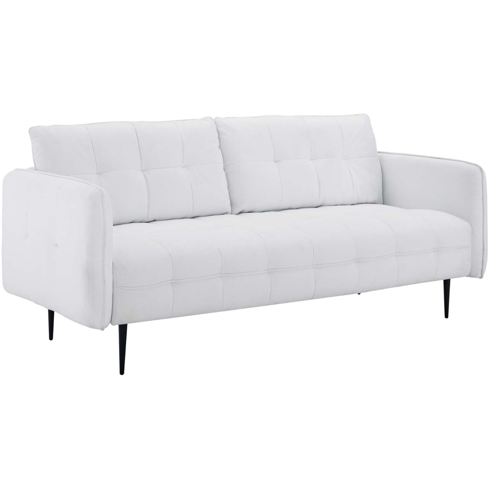 Cameron Tufted Fabric Sofa White