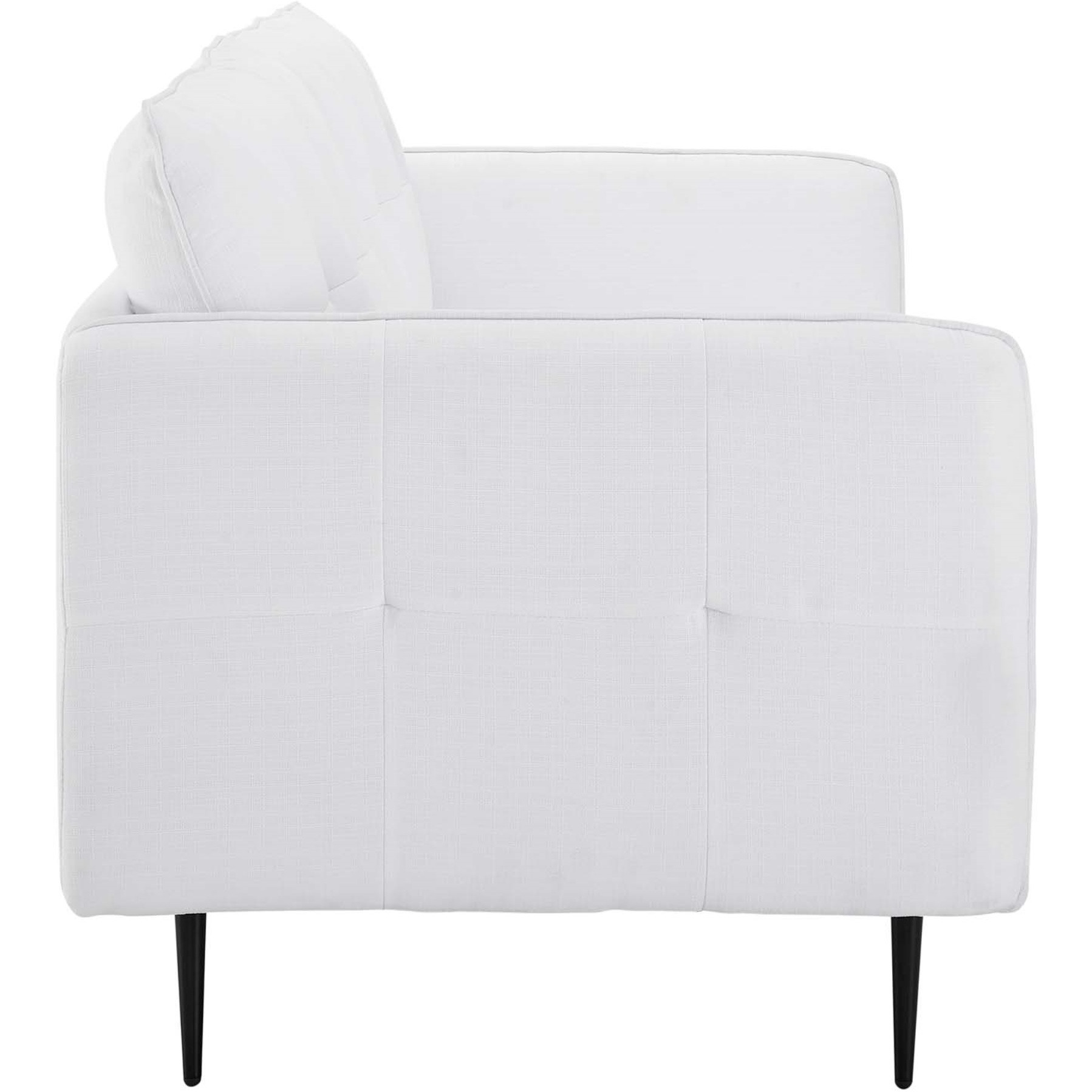Cameron Tufted Fabric Sofa White