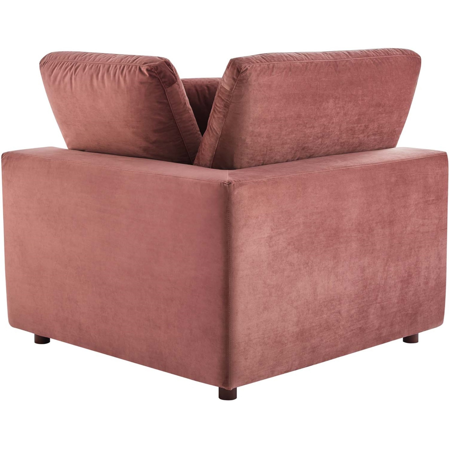 Commix Down Filled Overstuffed Performance Velvet Corner Chair Dusty Rose