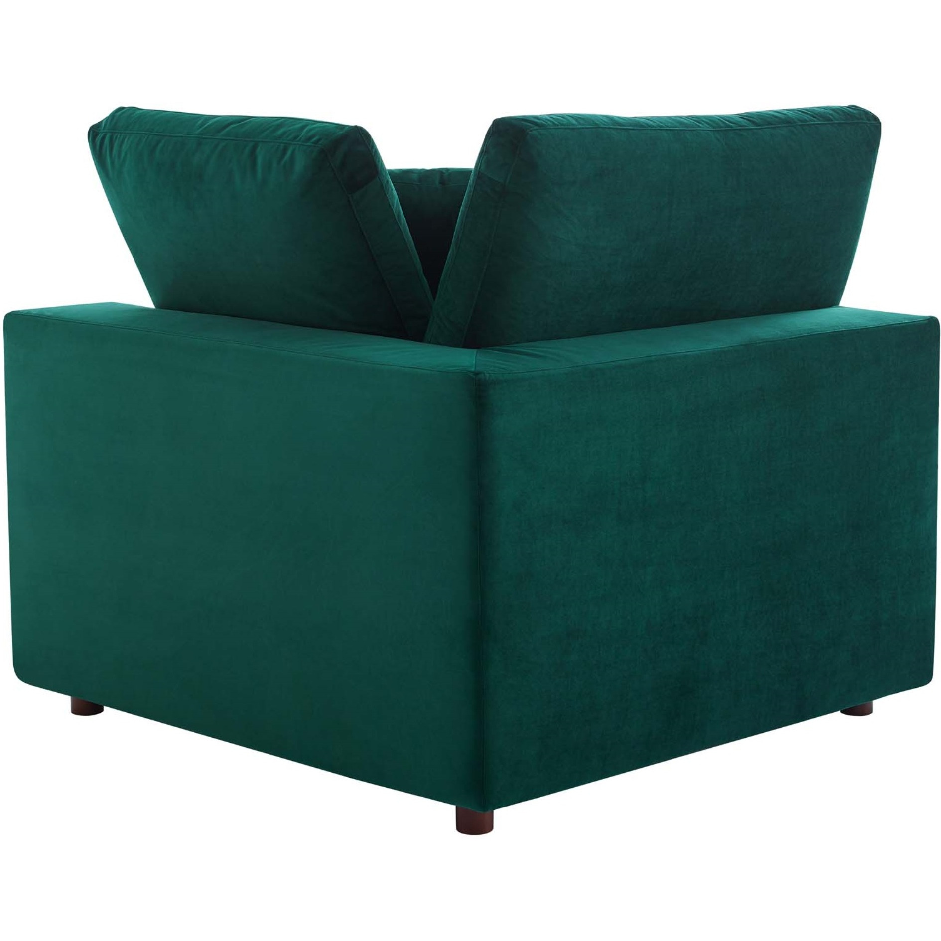 Commix Down Filled Overstuffed Performance Velvet Corner Chair Green