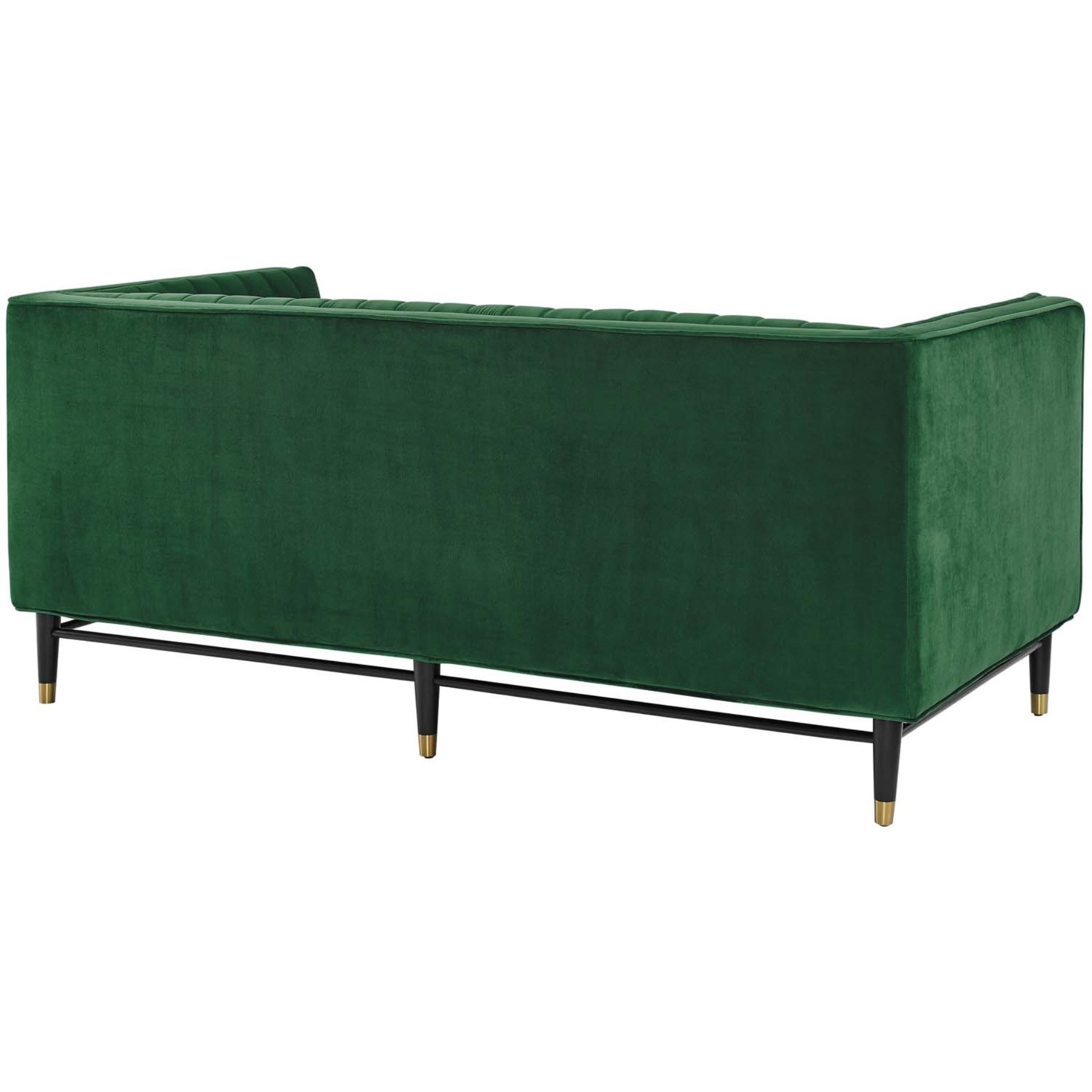 Devote Channel Tufted Performance Velvet Loveseat Emerald
