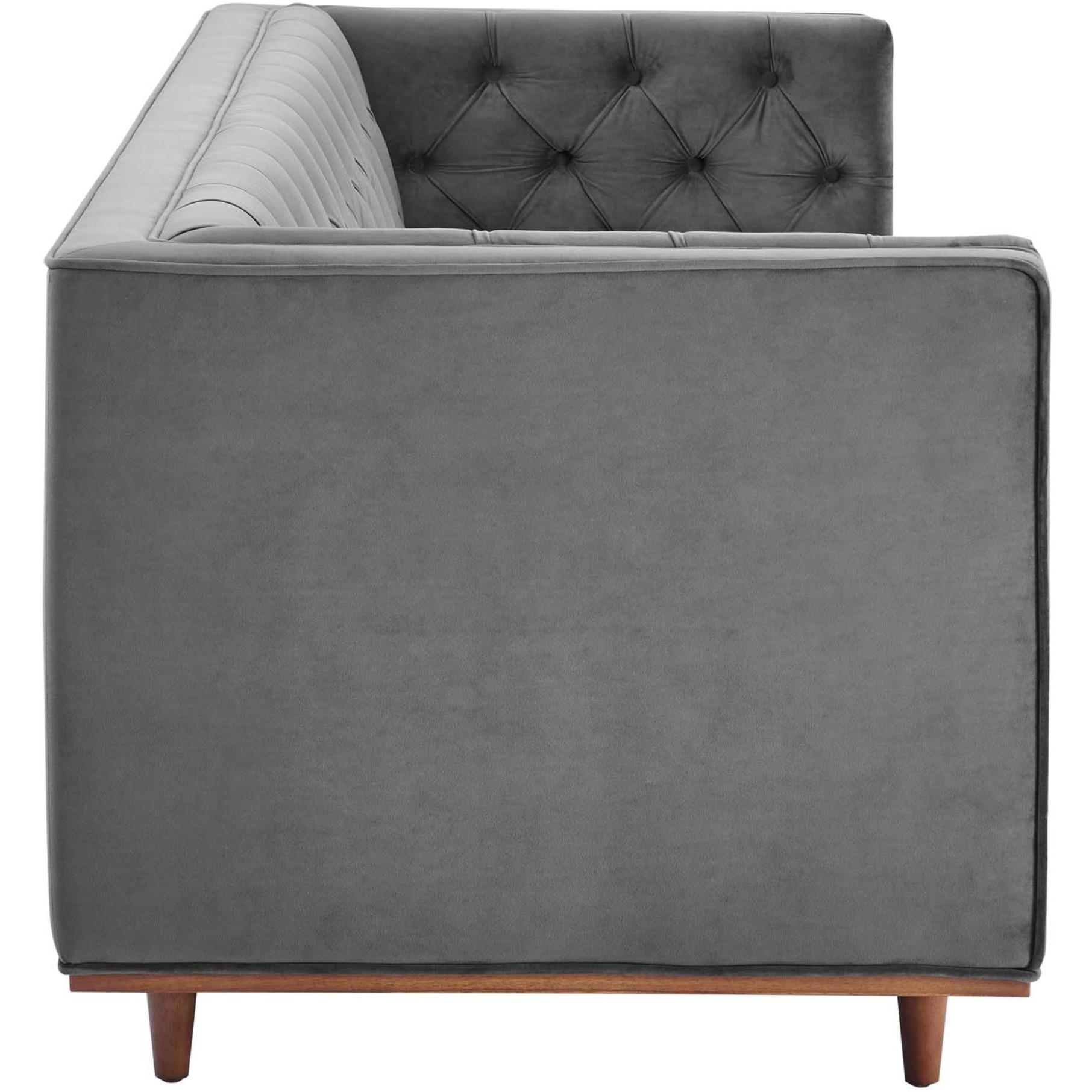 Elation Tufted Performance Velvet Sofa Gray