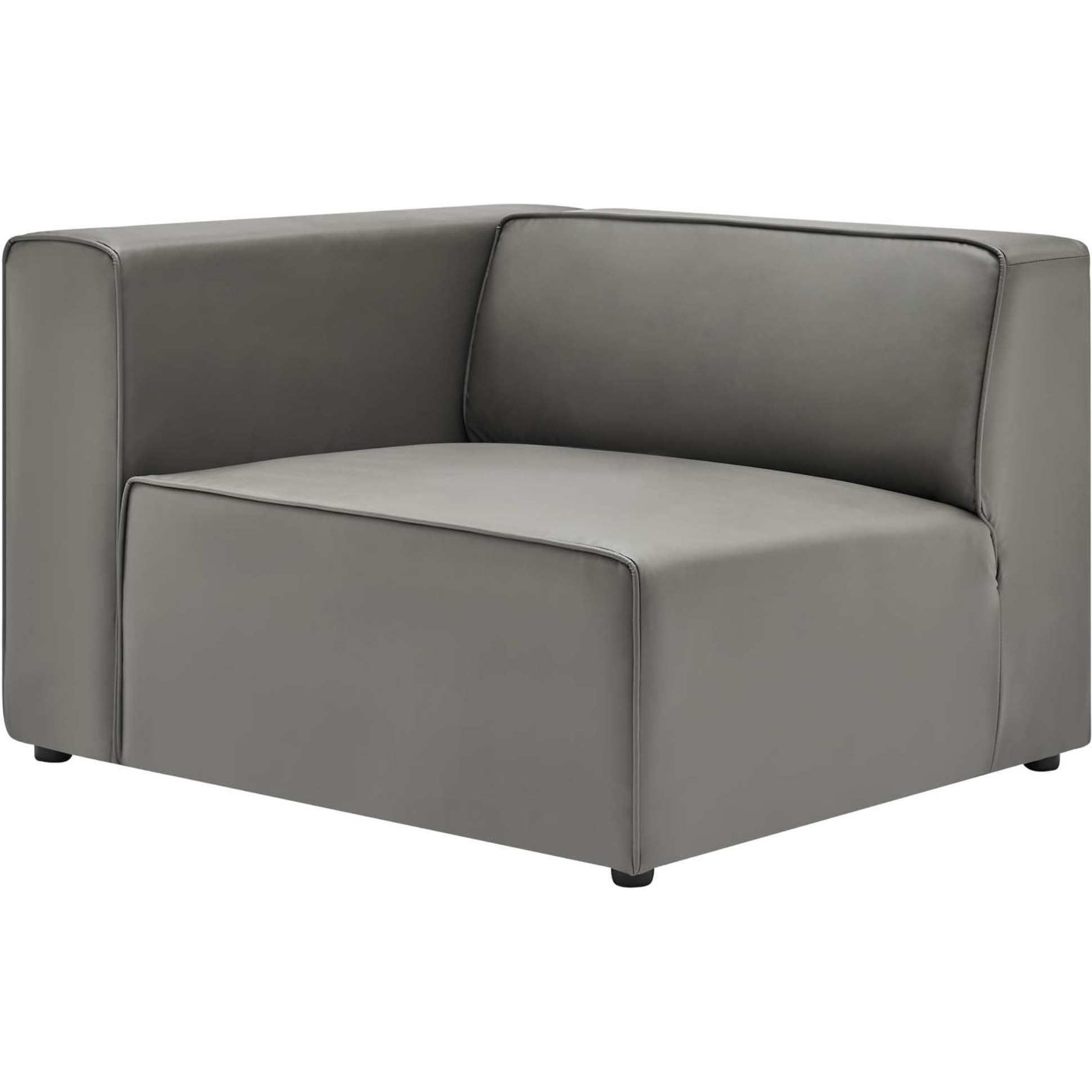 Mingle Vegan Leather Left-Arm Chair Gray