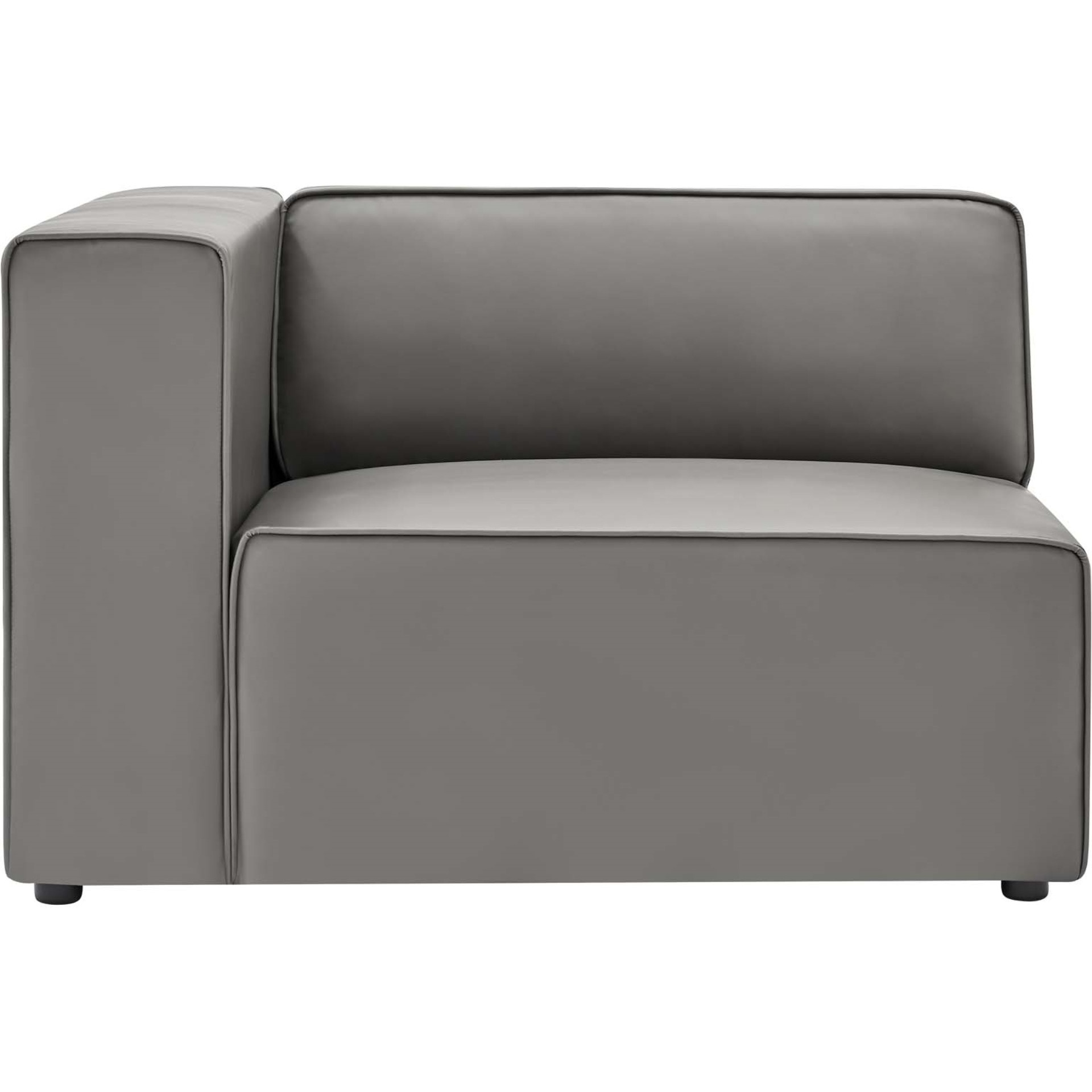 Mingle Vegan Leather Left-Arm Chair Gray