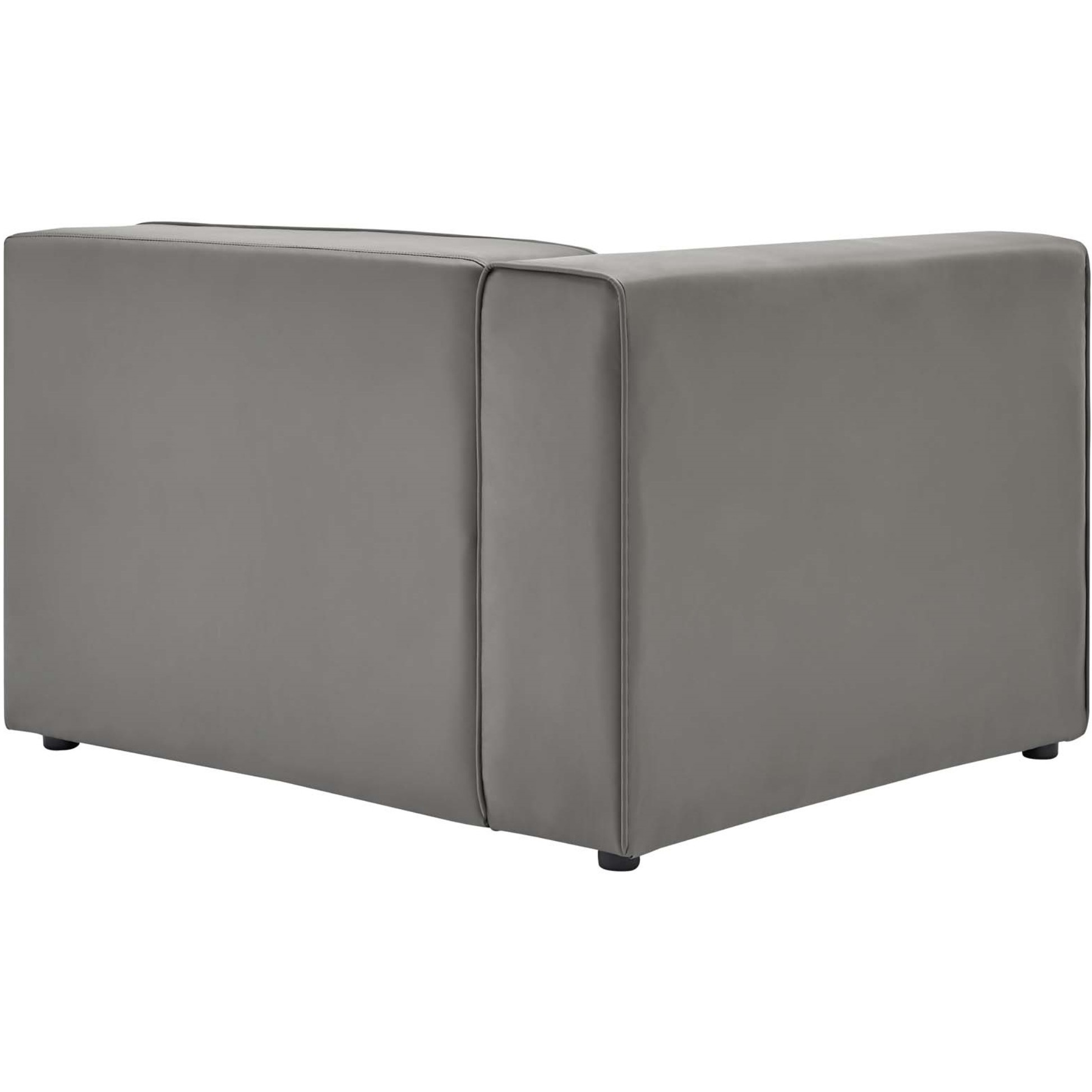 Mingle Vegan Leather Left-Arm Chair Gray