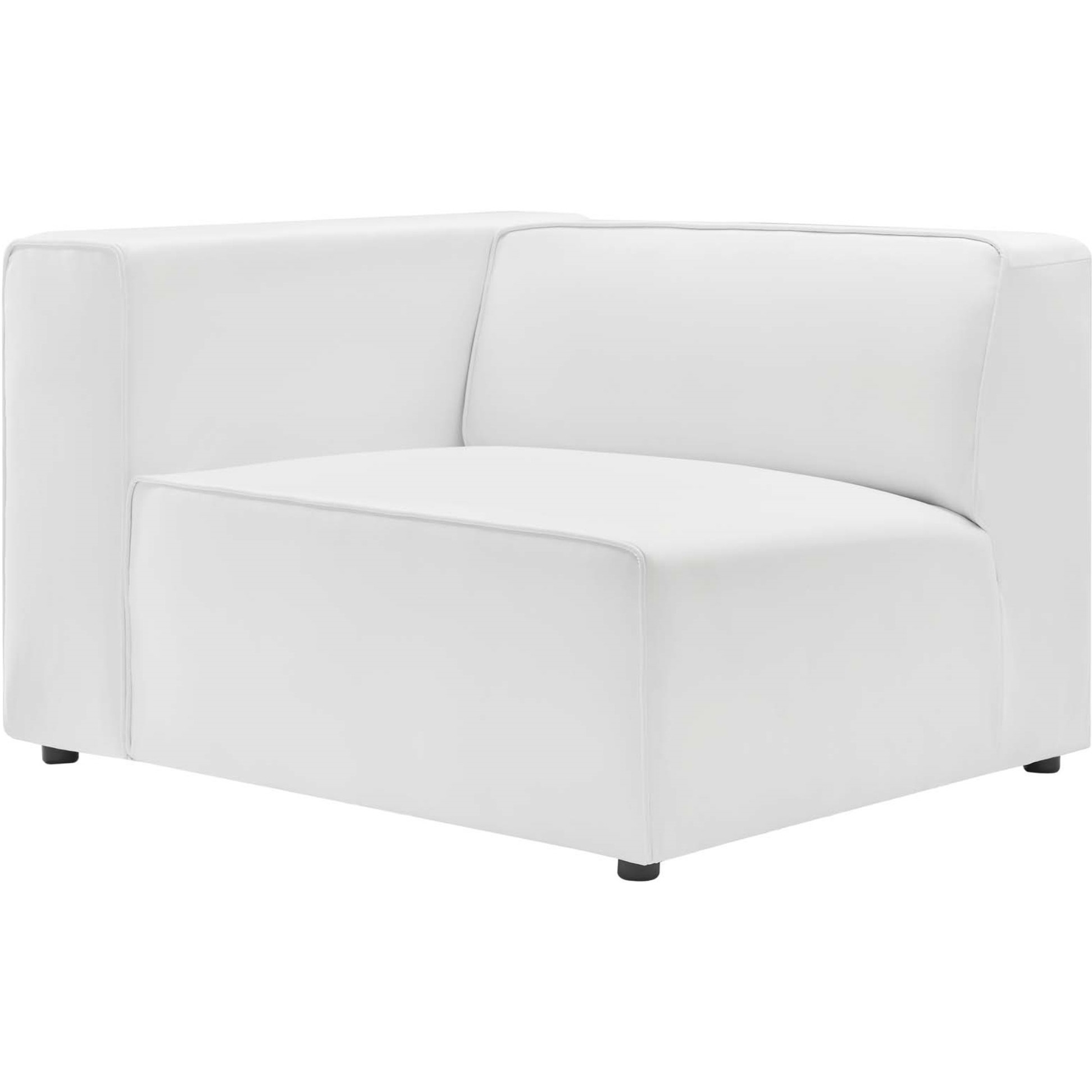 Mingle Vegan Leather Left-Arm Chair White