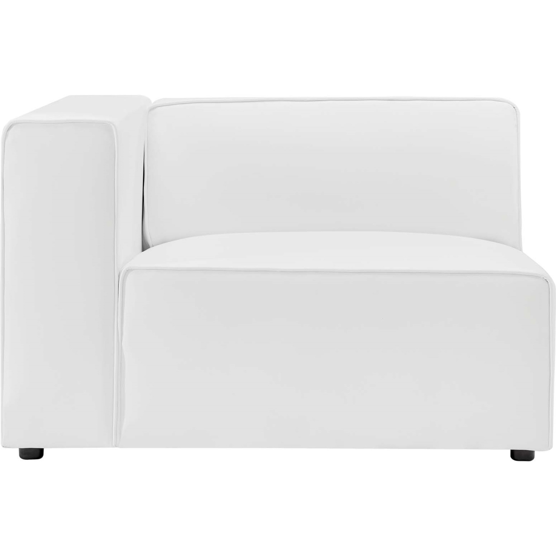 Mingle Vegan Leather Left-Arm Chair White