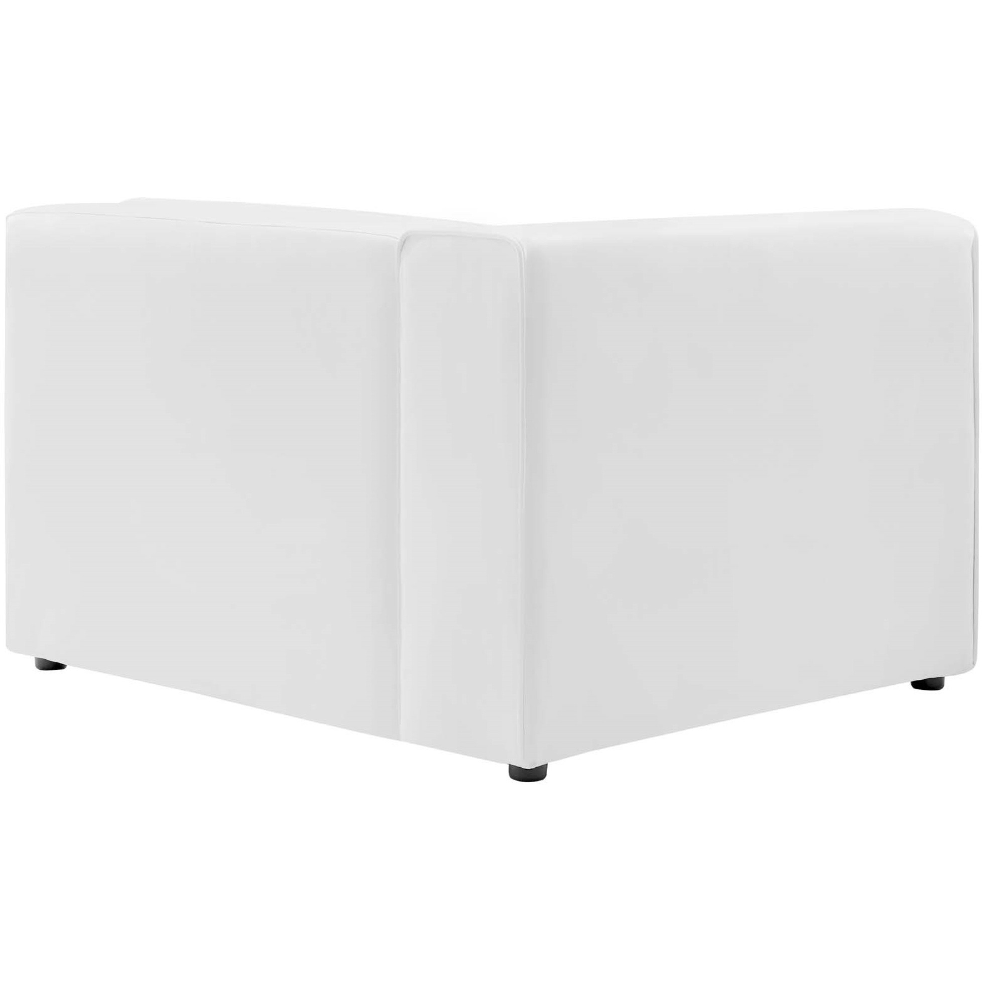 Mingle Vegan Leather Left-Arm Chair White