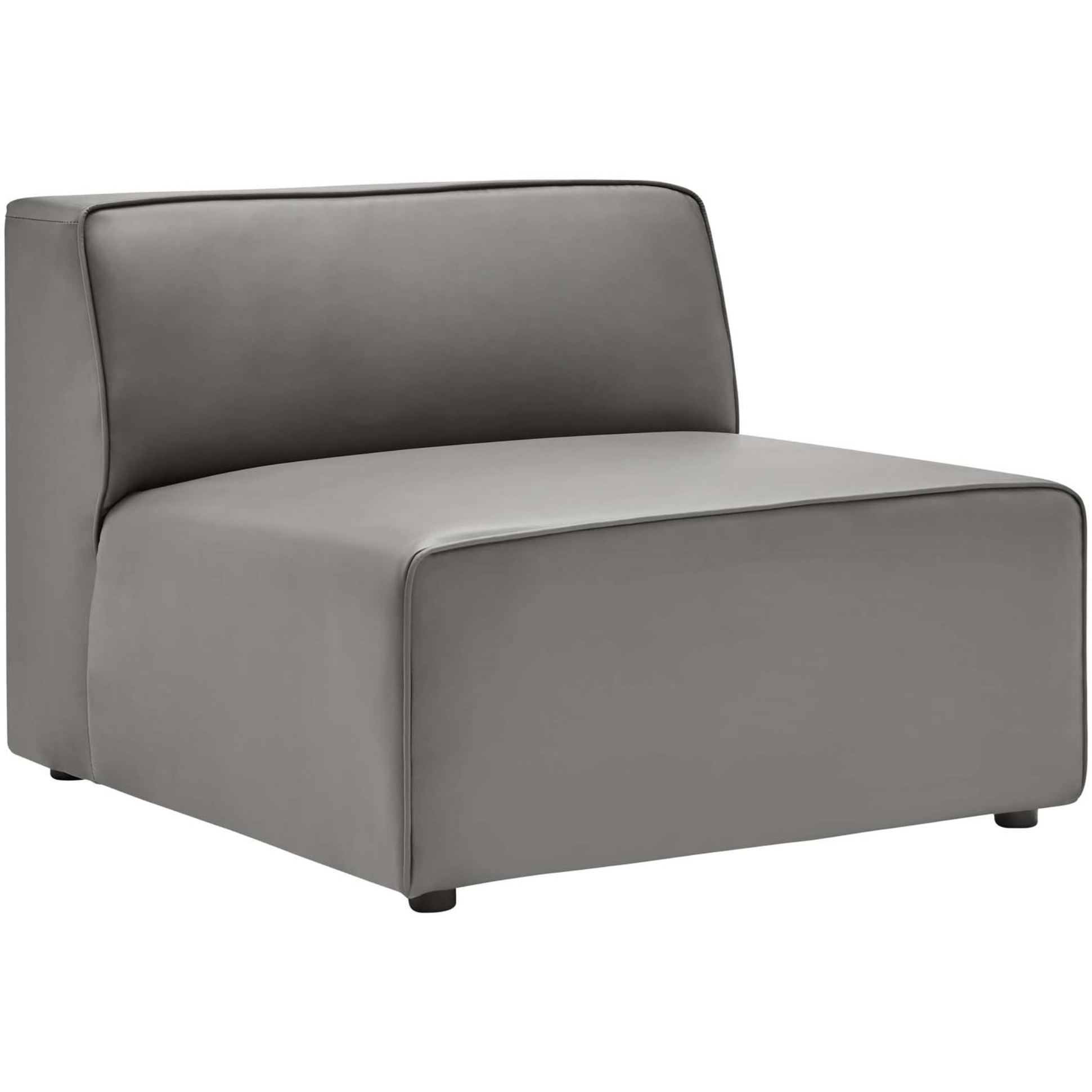 Mingle Vegan Leather Armless Chair Gray