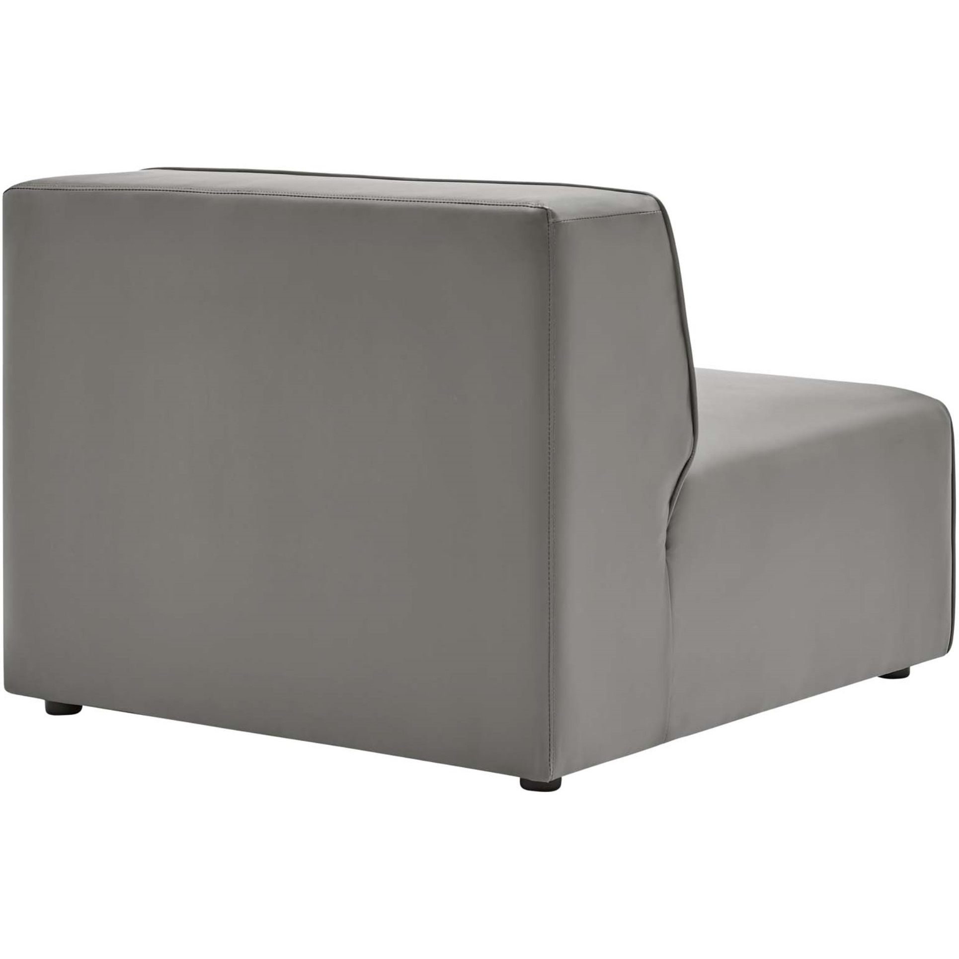 Mingle Vegan Leather Armless Chair Gray