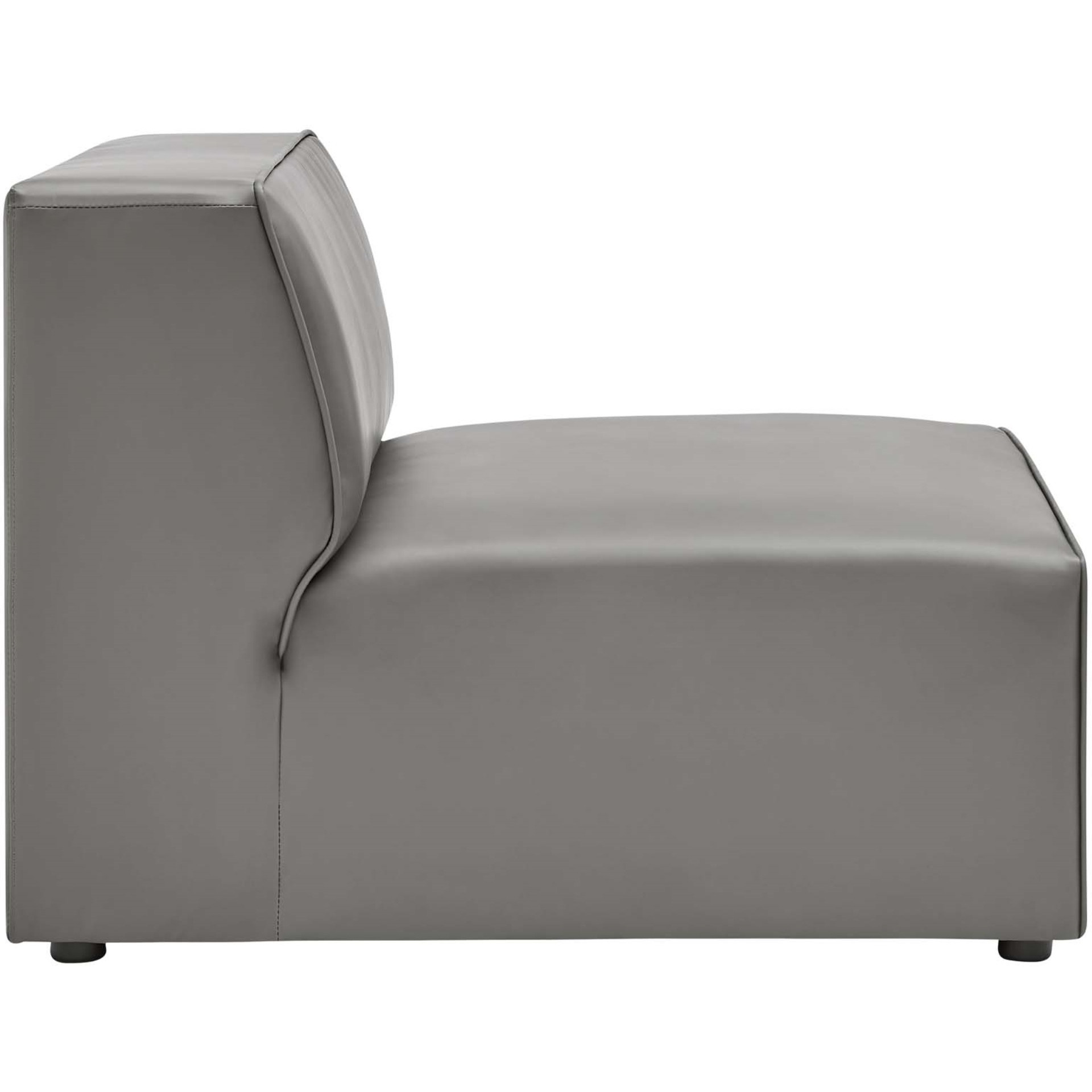 Mingle Vegan Leather Armless Chair Gray