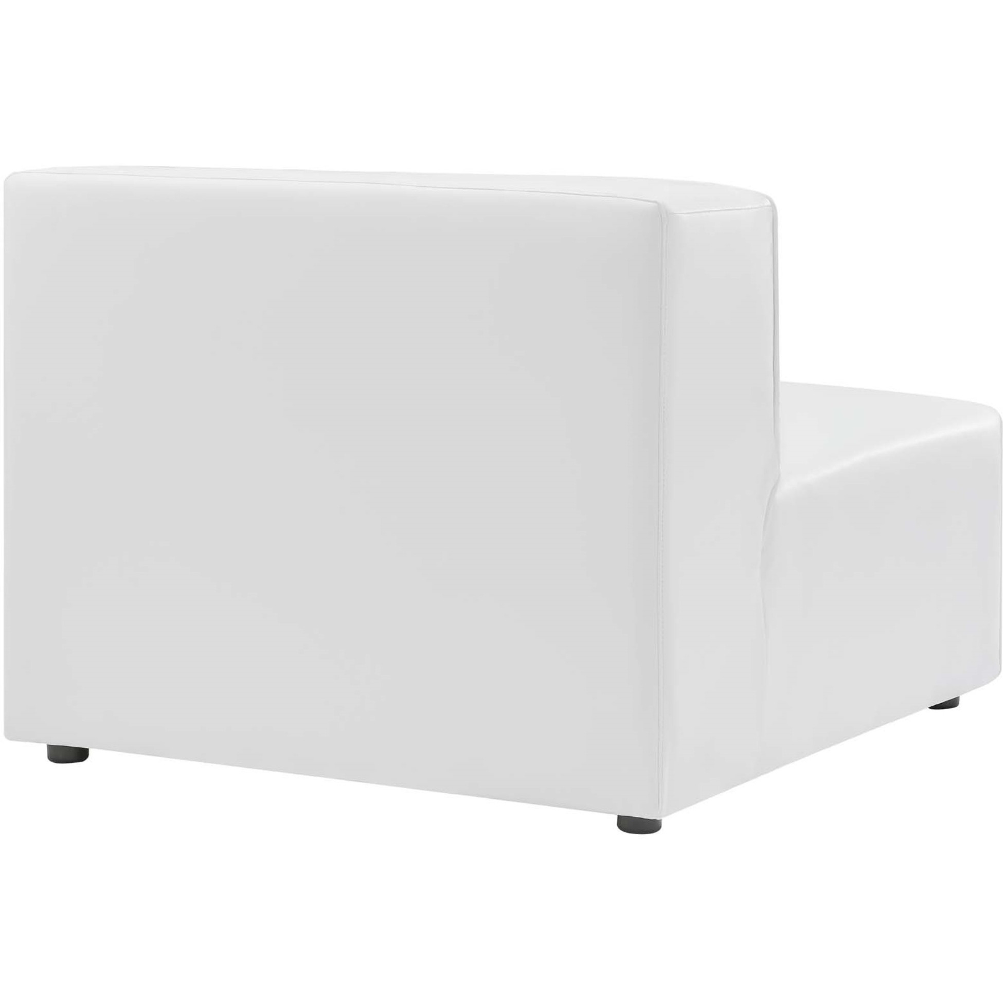 Mingle Vegan Leather Armless Chair White