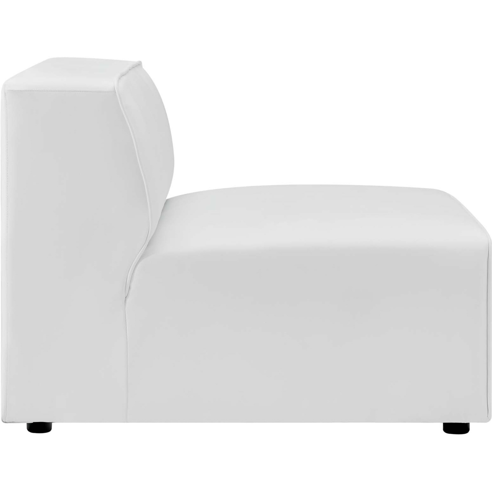 Mingle Vegan Leather Armless Chair White