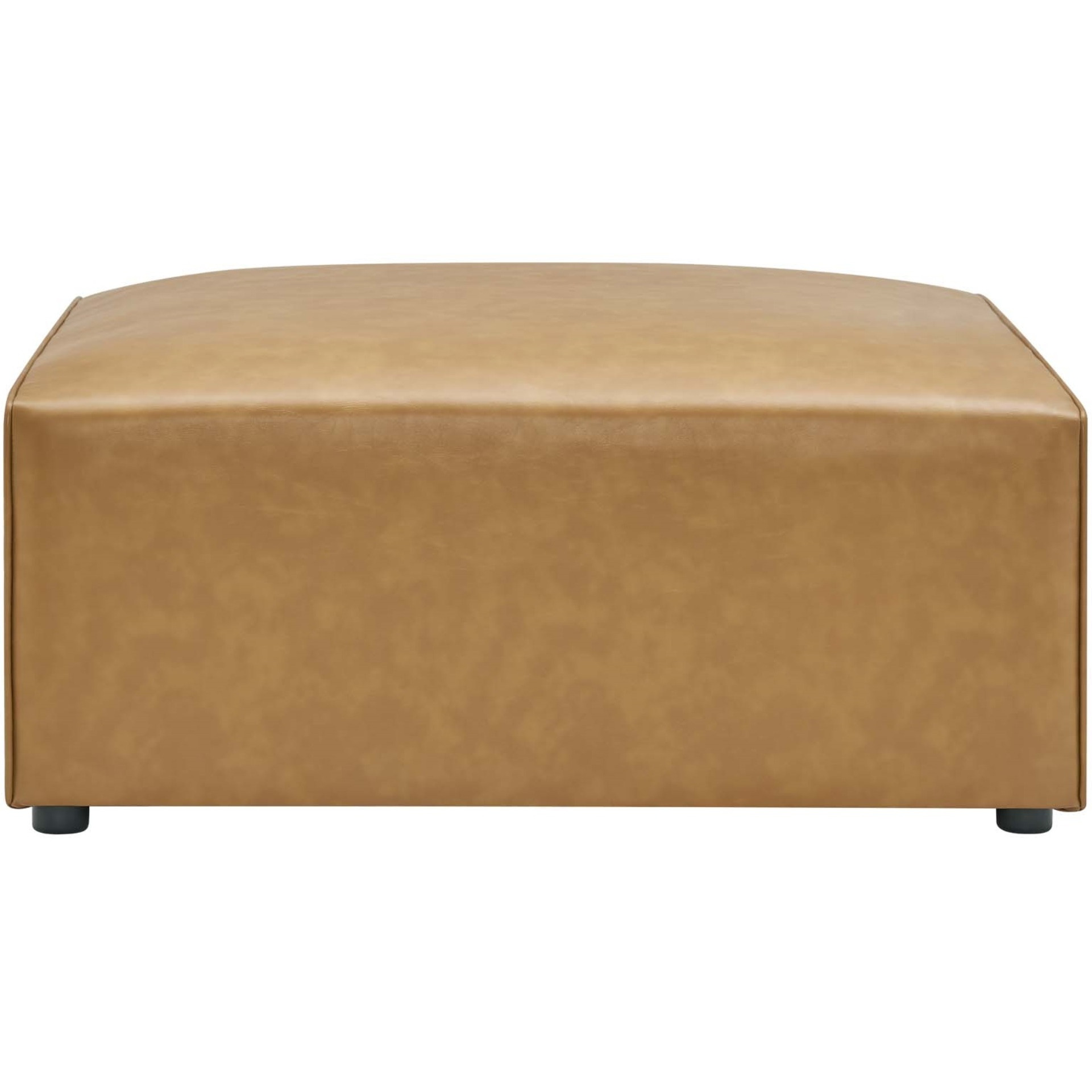 Mingle Vegan Leather Ottoman Tan