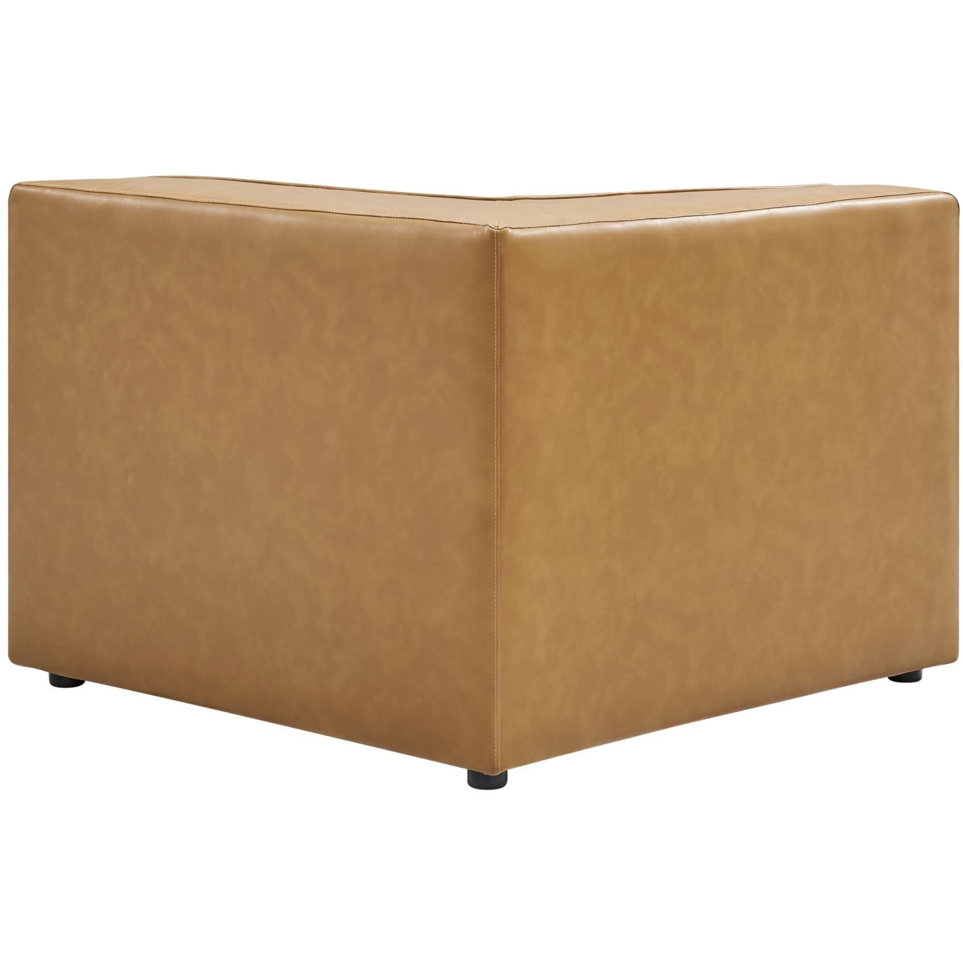 Mingle Vegan Leather Corner Chair Tan