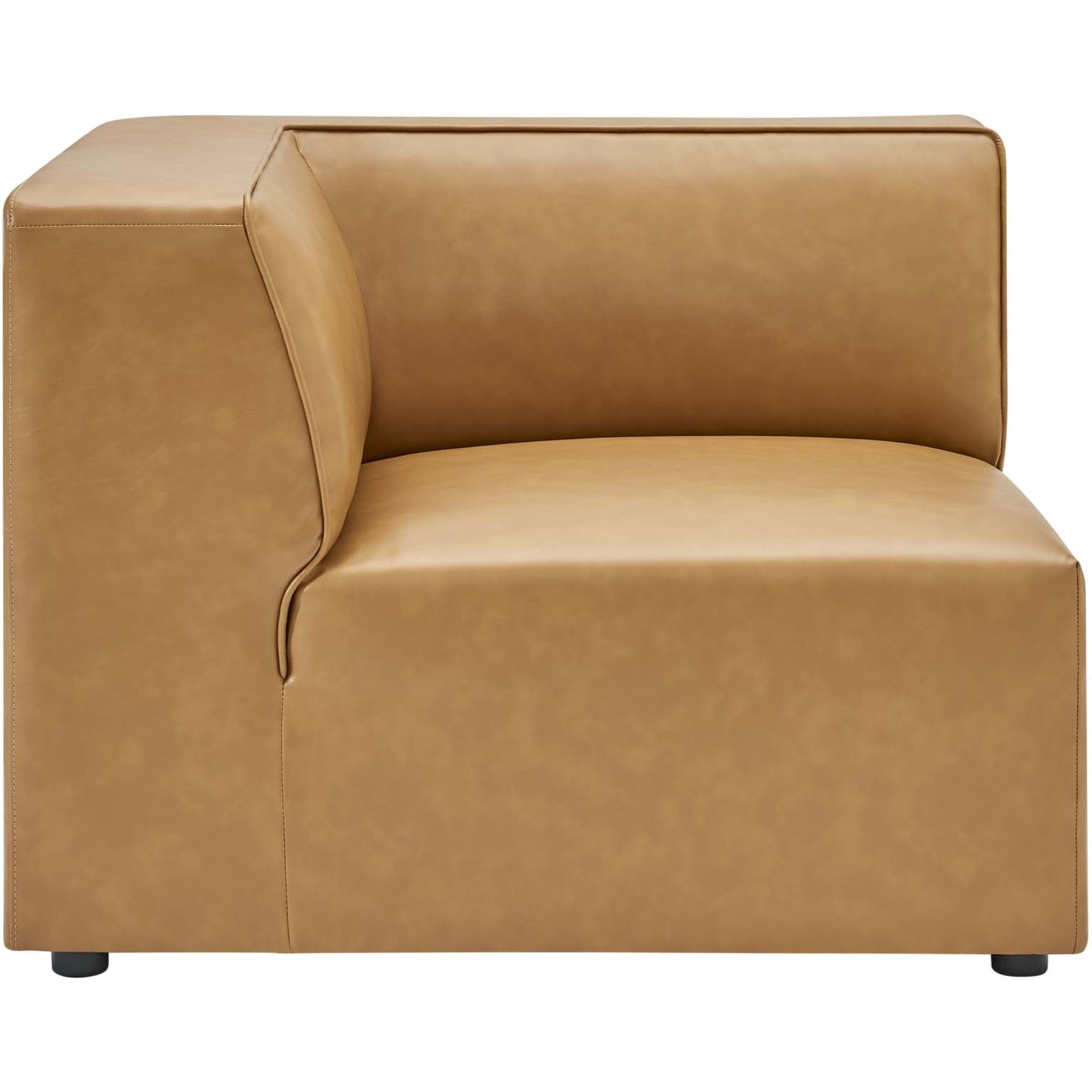 Mingle Vegan Leather Corner Chair Tan