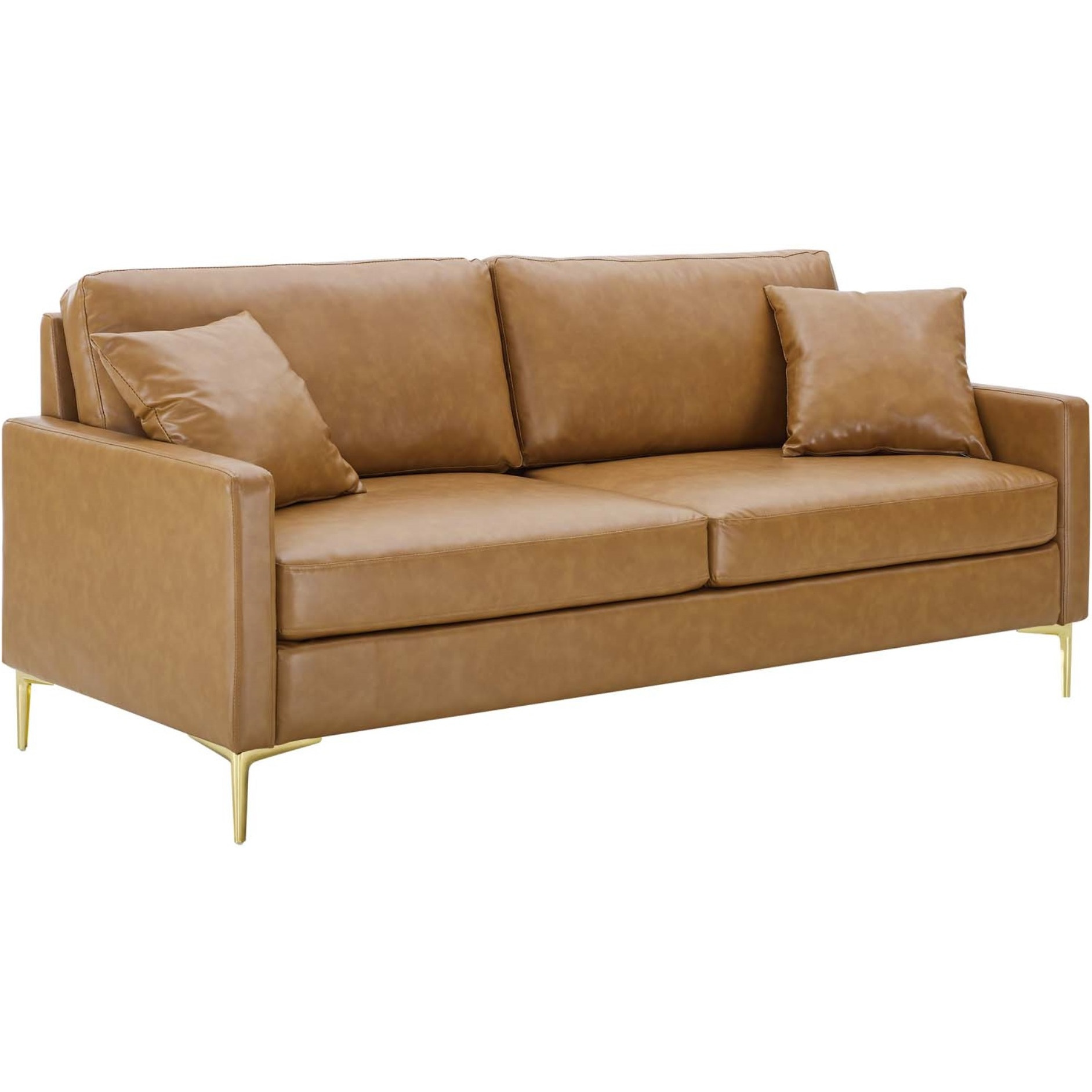 Juliana Vegan Leather Sofa Tan