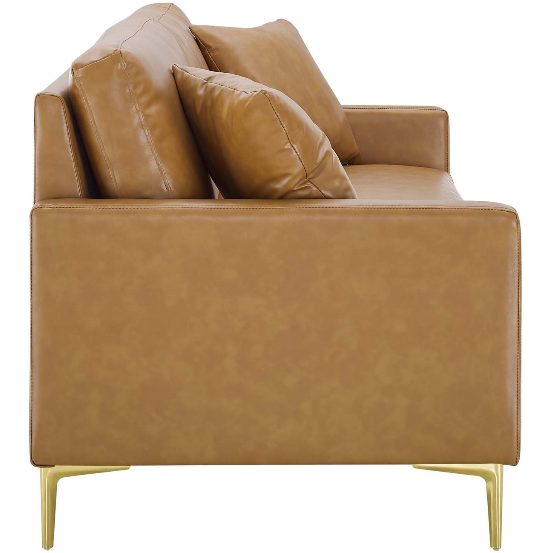Juliana Vegan Leather Sofa Tan