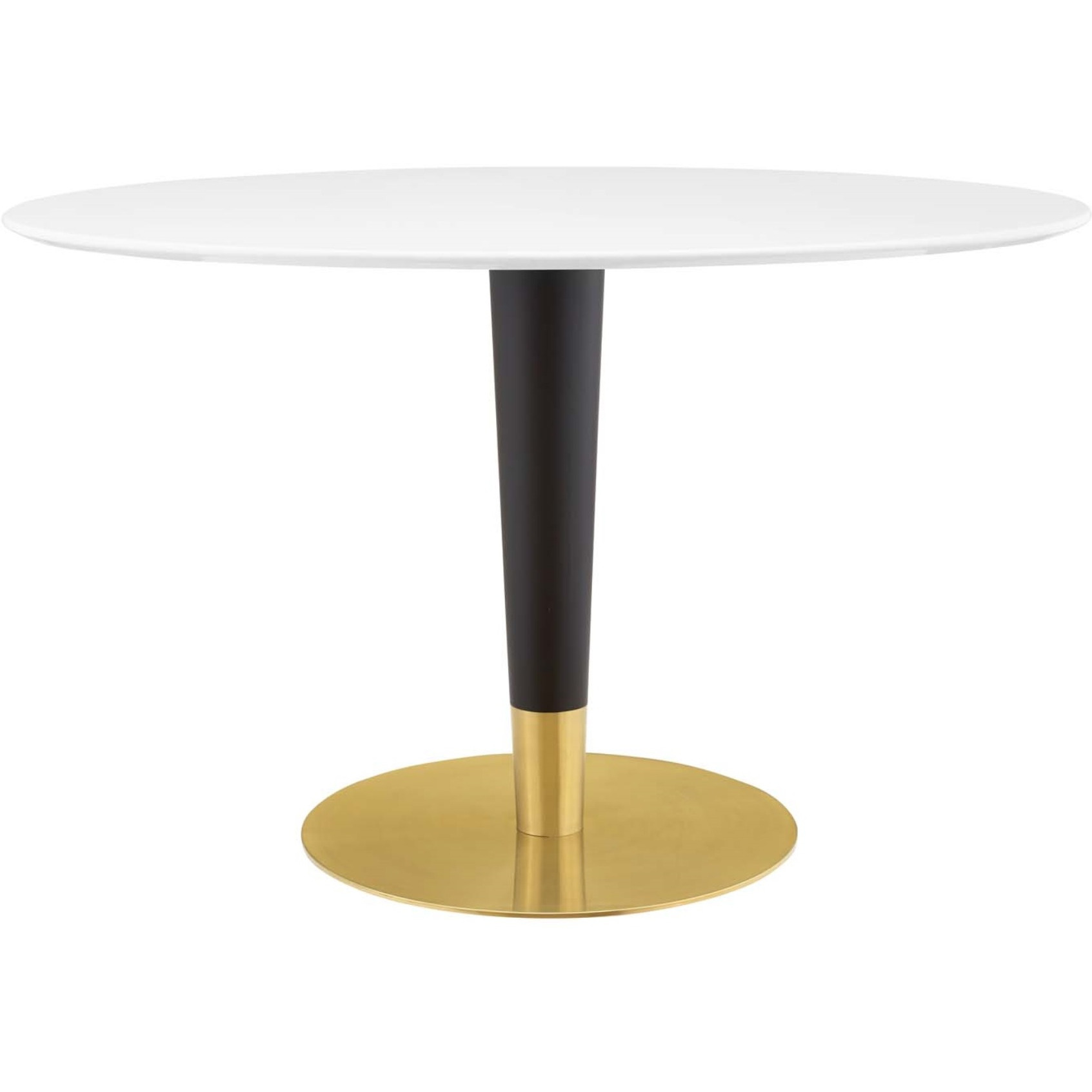 Zinque 48" Oval Dining Table Gold White