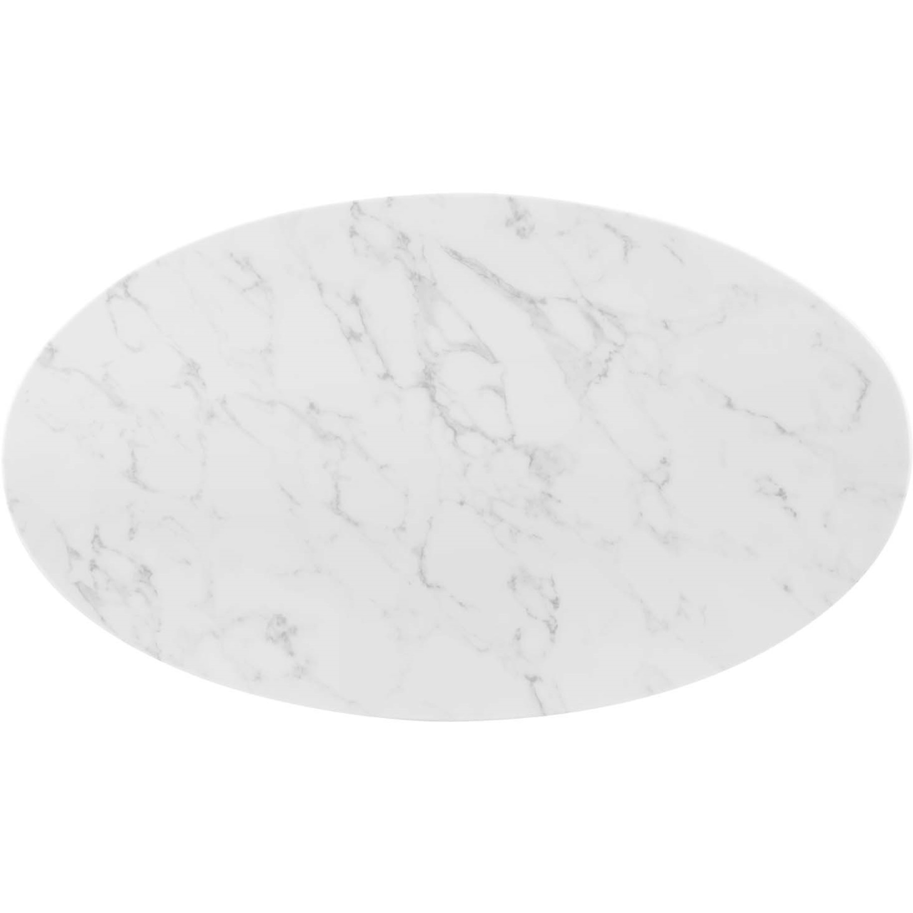 Zinque 48" Oval Artificial Marble Dining Table Gold White