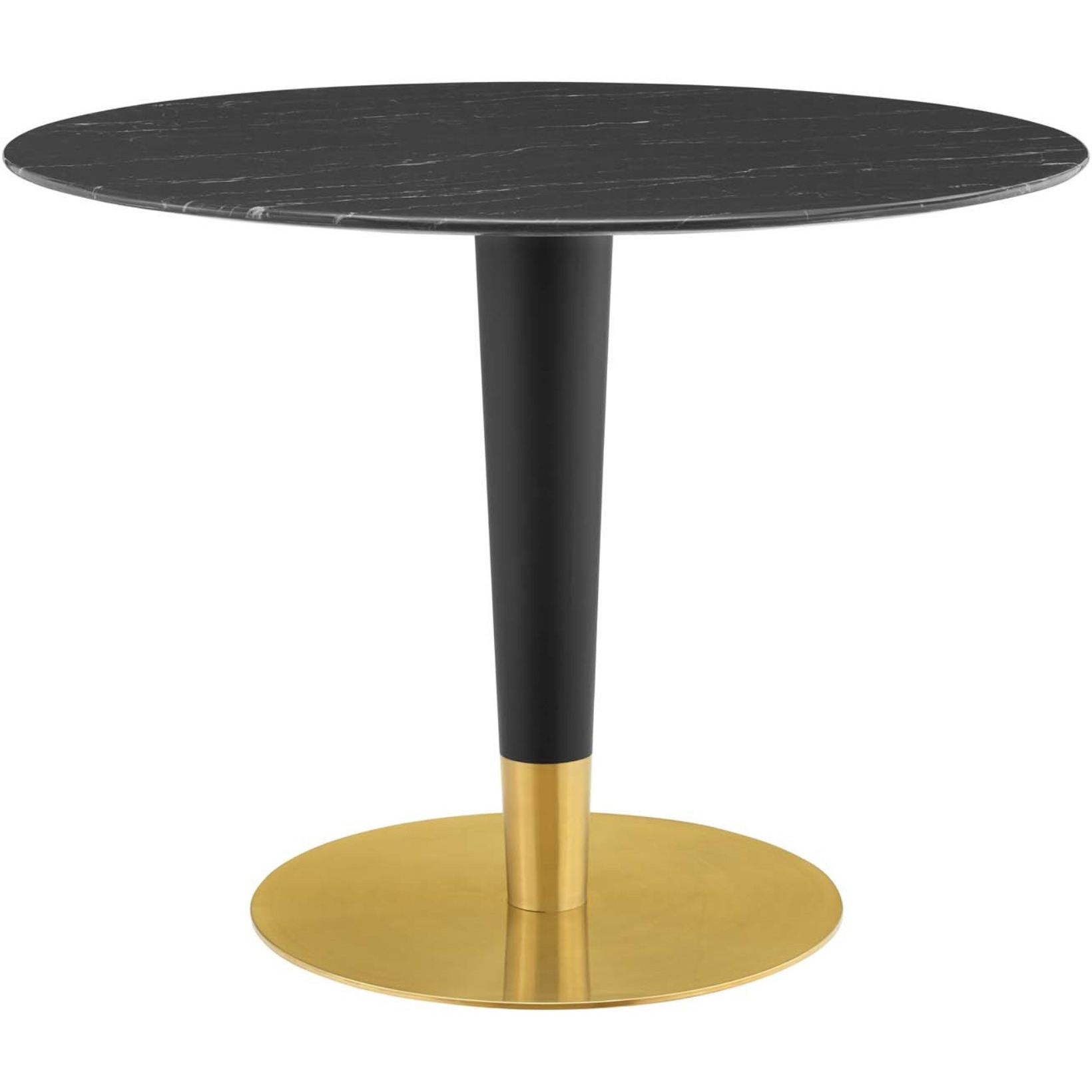 Zinque 40" Artificial Marble Dining Table Gold Black