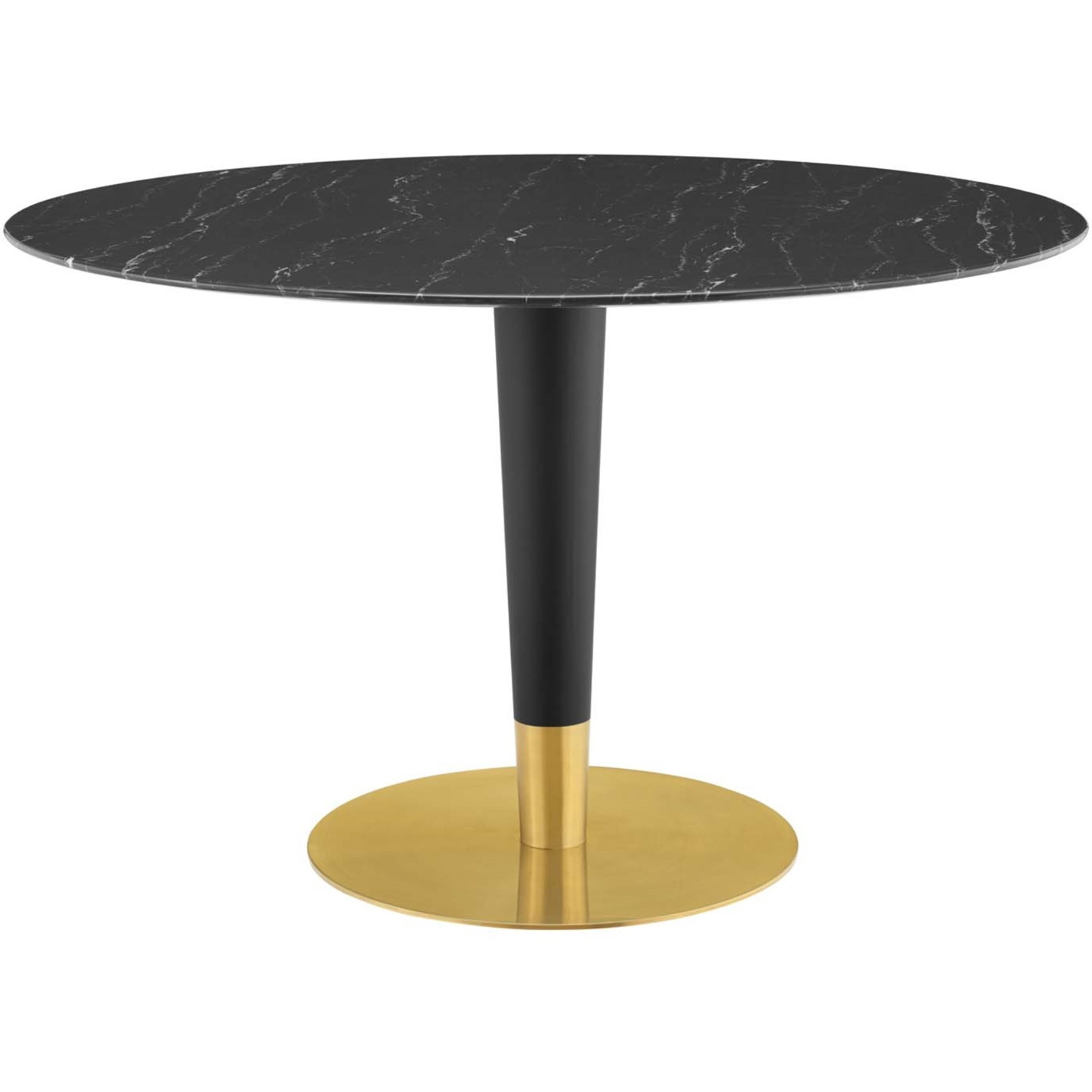 Zinque 47" Artificial Marble Dining Table Gold Black