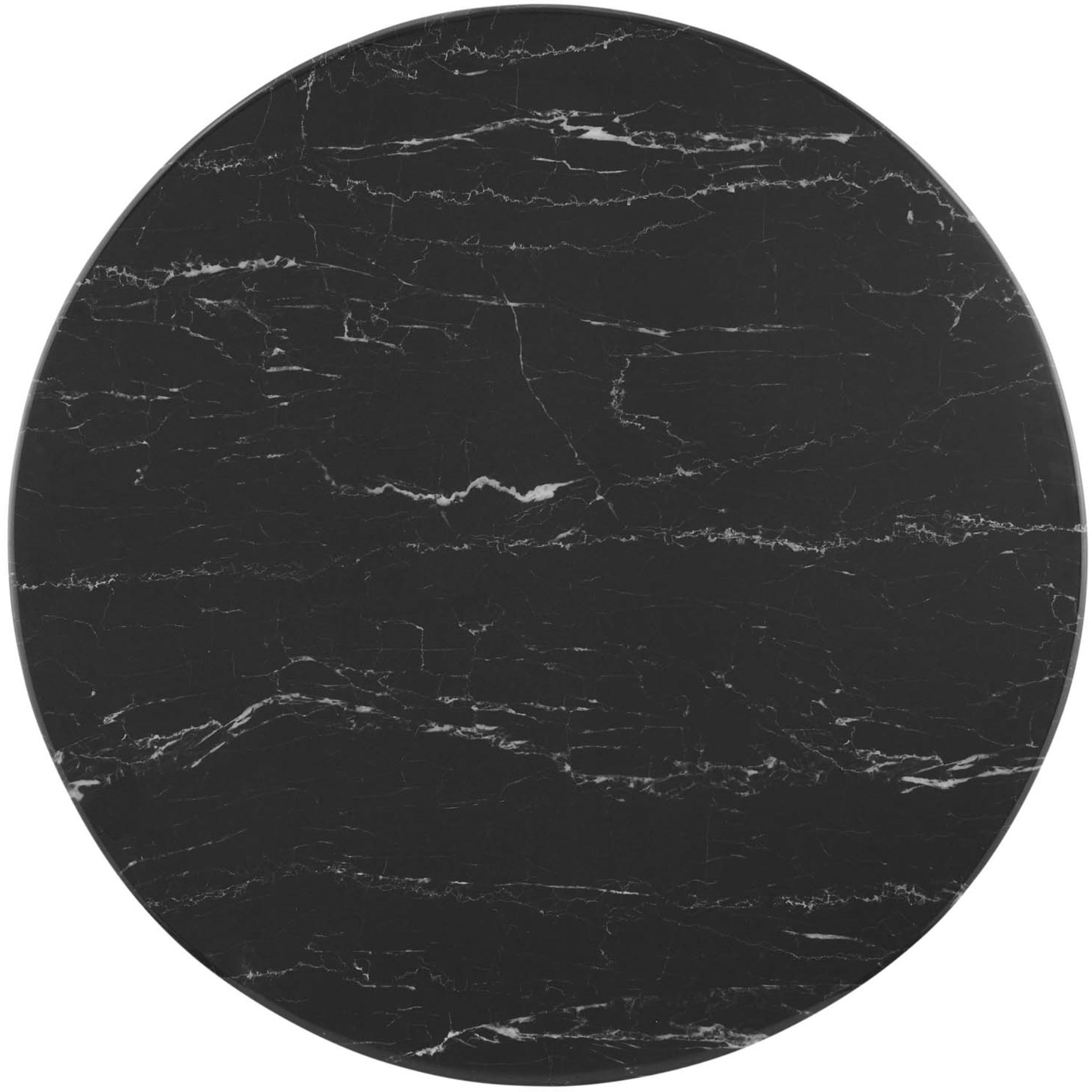 Lippa 28" Artificial Marble Dining Table Black Black