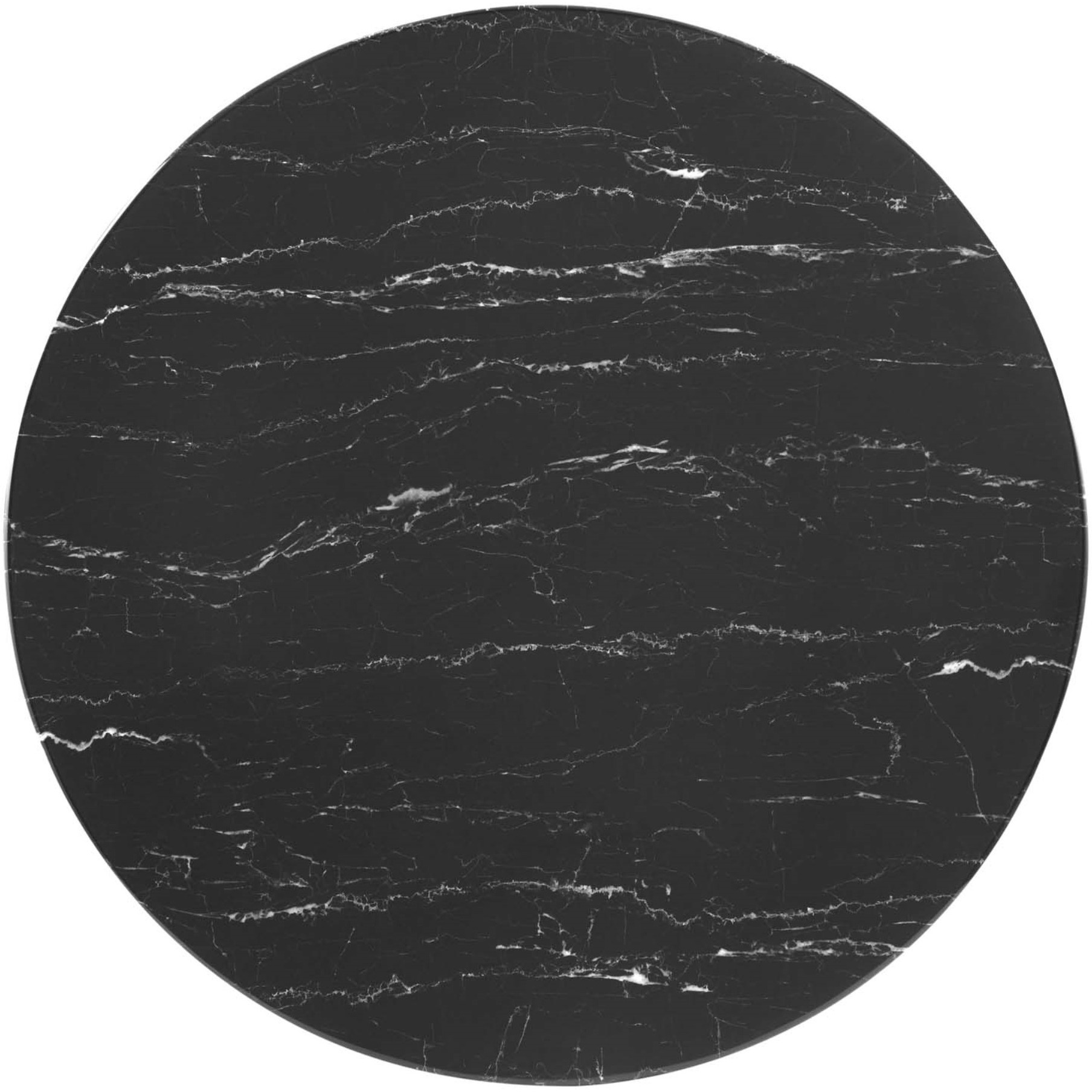 Lippa 36" Artificial Marble Dining Table Black Black