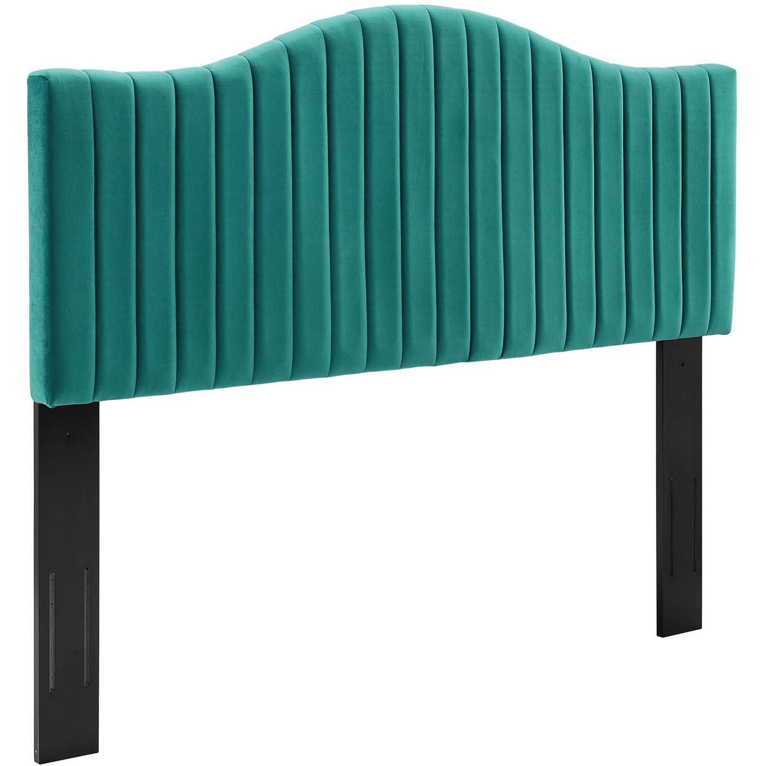 Brielle Channel Tufted Performance Velvet Twin Headboard Teal