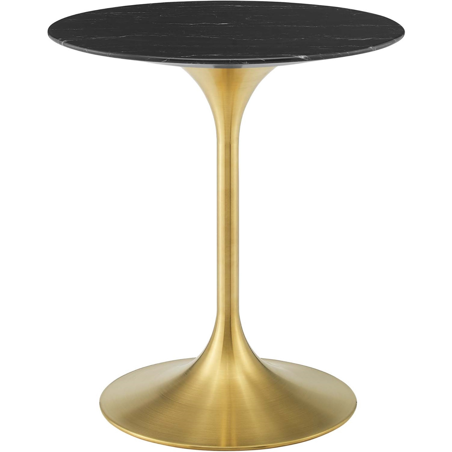 Lippa 28" Artificial Marble Dining Table Gold Black