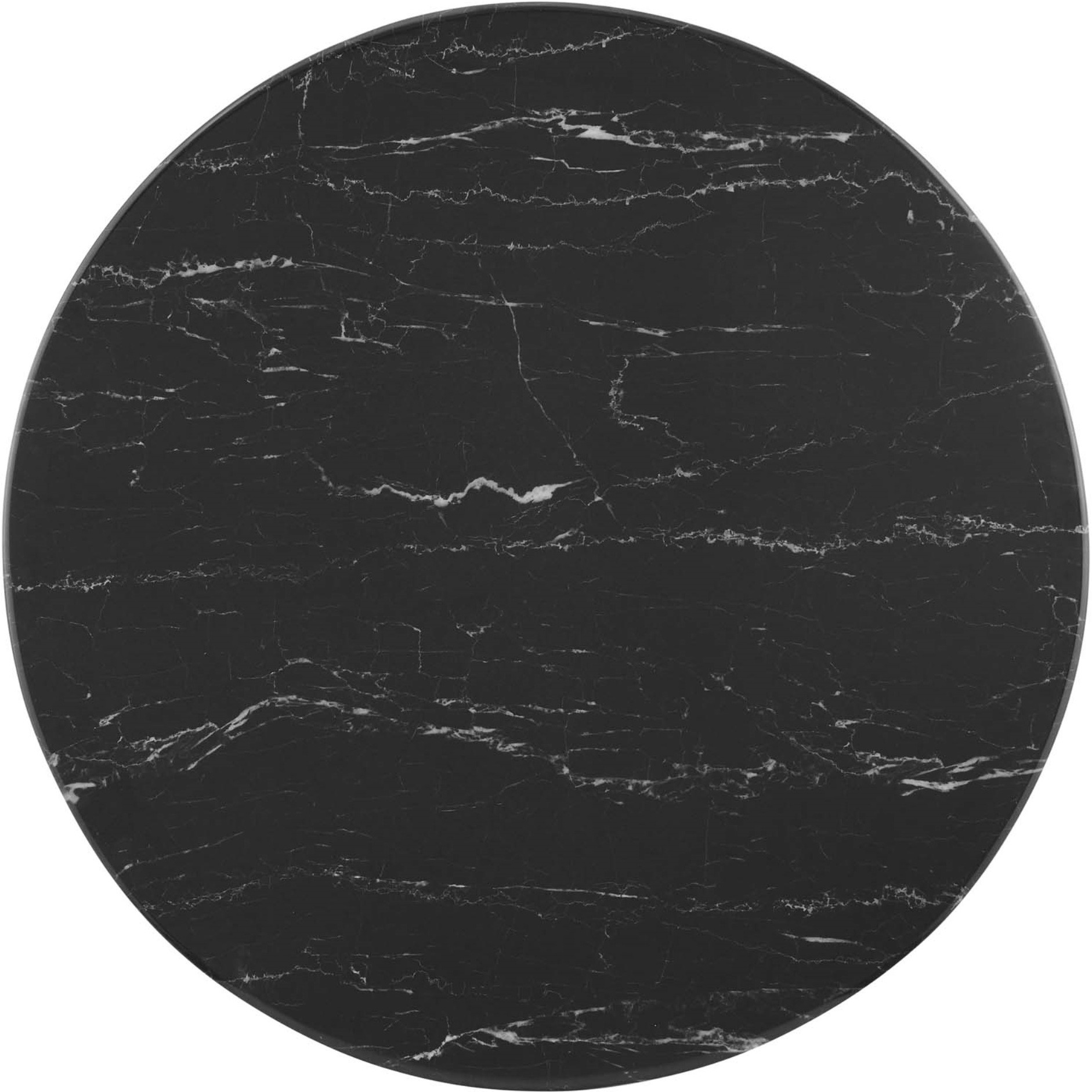Lippa 28" Artificial Marble Dining Table Gold Black
