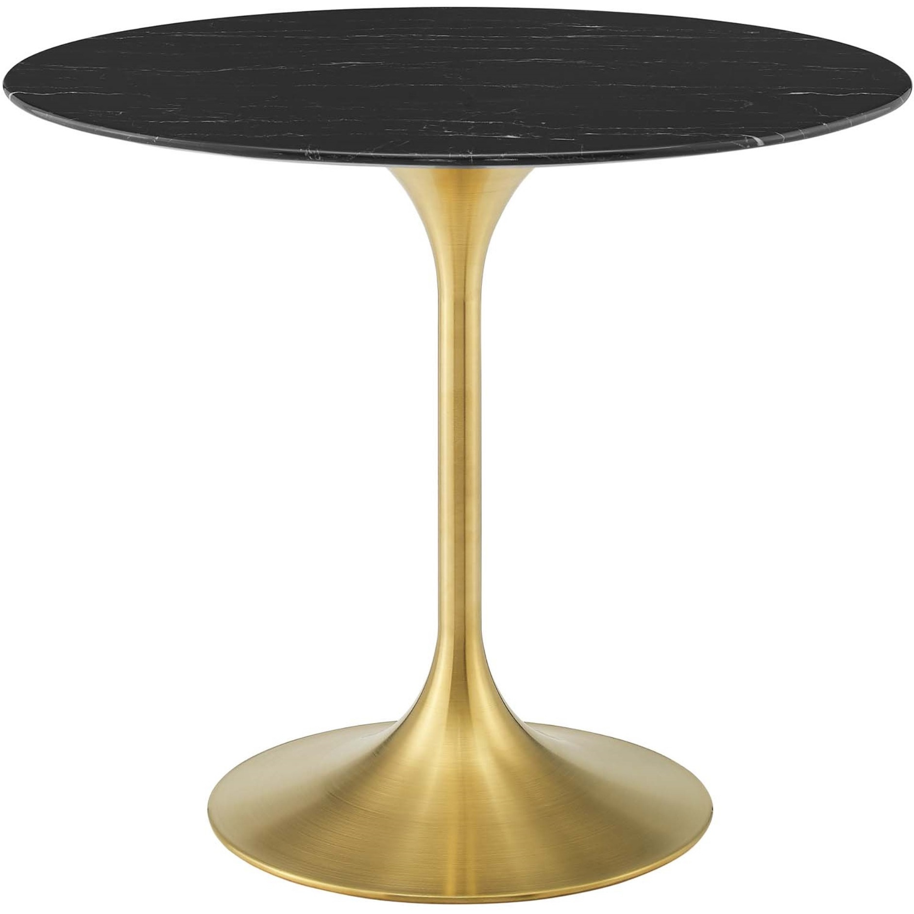 Lippa 36" Artificial Marble Dining Table Gold Black