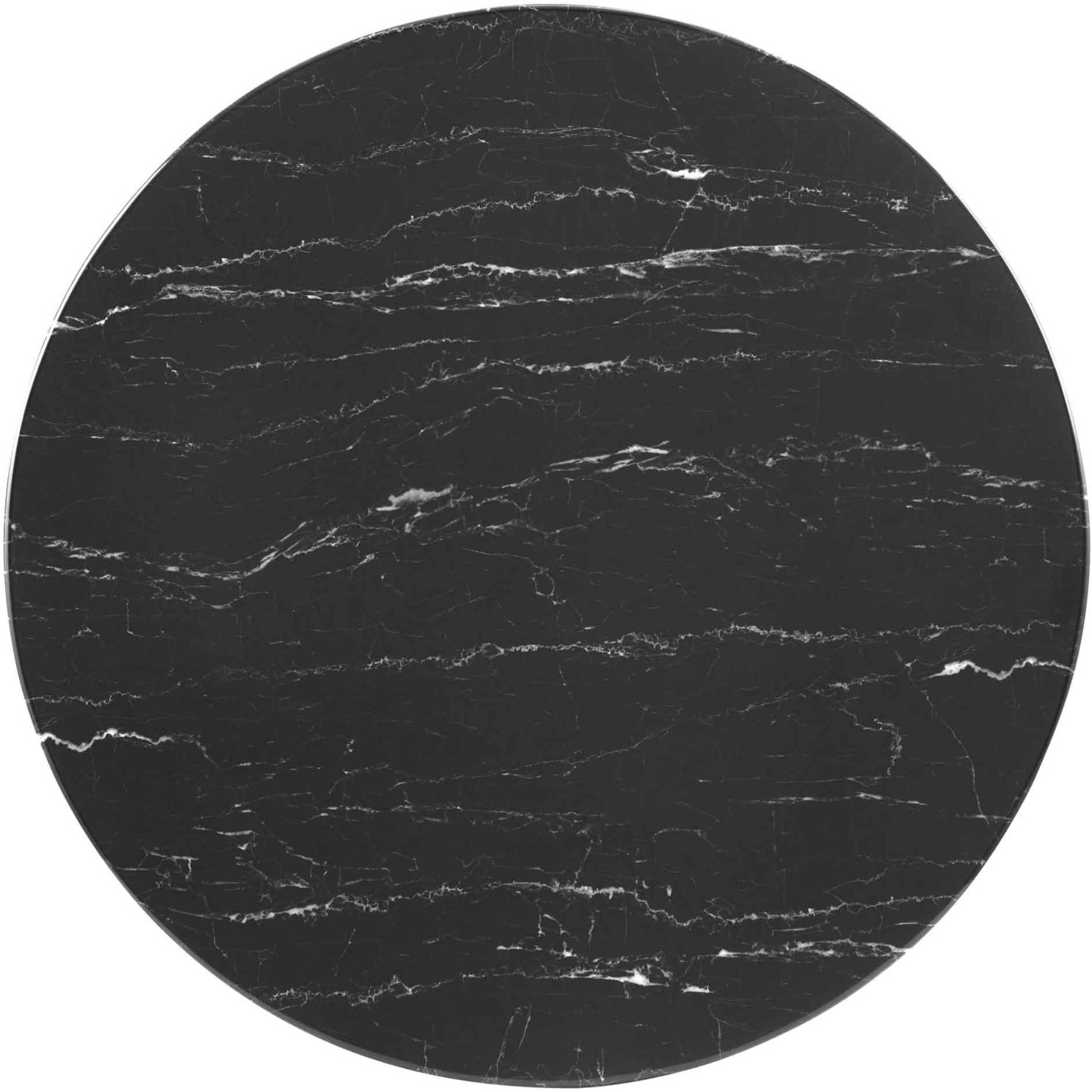 Lippa 36" Artificial Marble Dining Table Gold Black