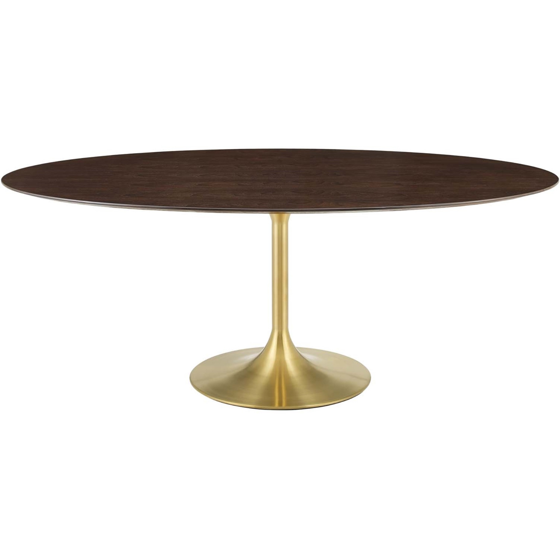 Lippa 78" Oval Wood Dining Table Gold Cherry Walnut