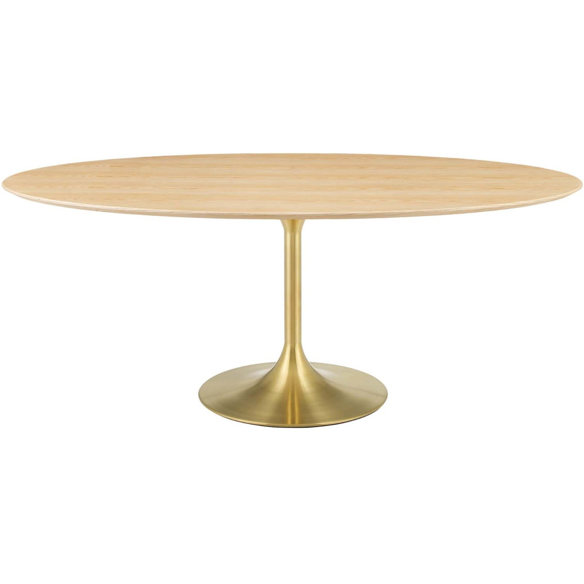 Lippa 78" Oval Wood Dining Table Gold Natural