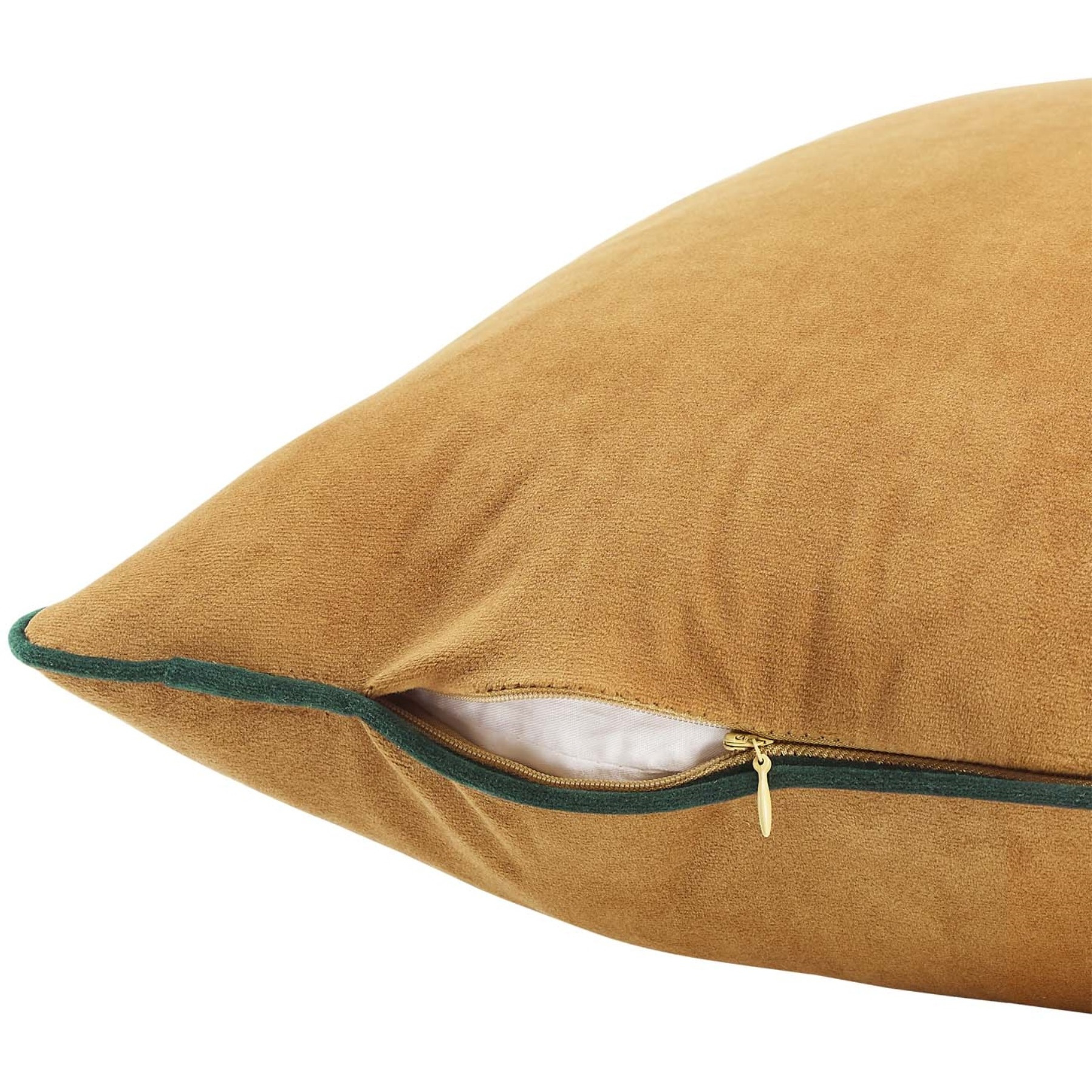 Accentuate 20" Performance Velvet Throw Pillow Cognac Green