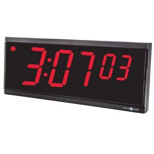 Pyramid Time Systems Stand Alone Digital BLK Bezel AC US Connector Red 4 x 6 LED