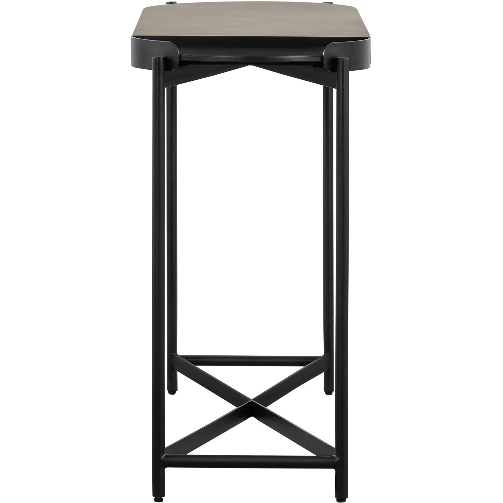 Dua Concrete and Black Metal Modern Console Table