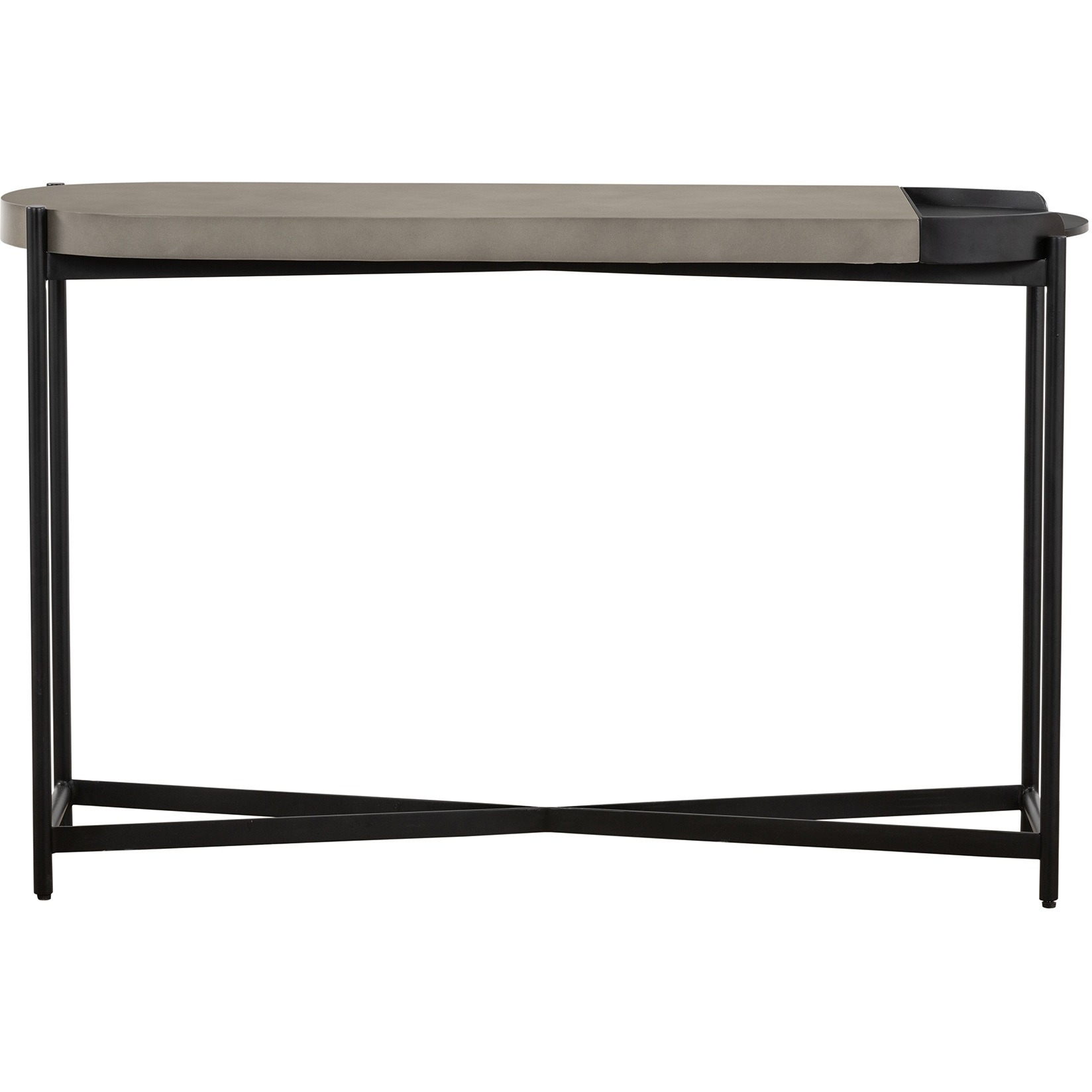 Dua Concrete and Black Metal Modern Console Table