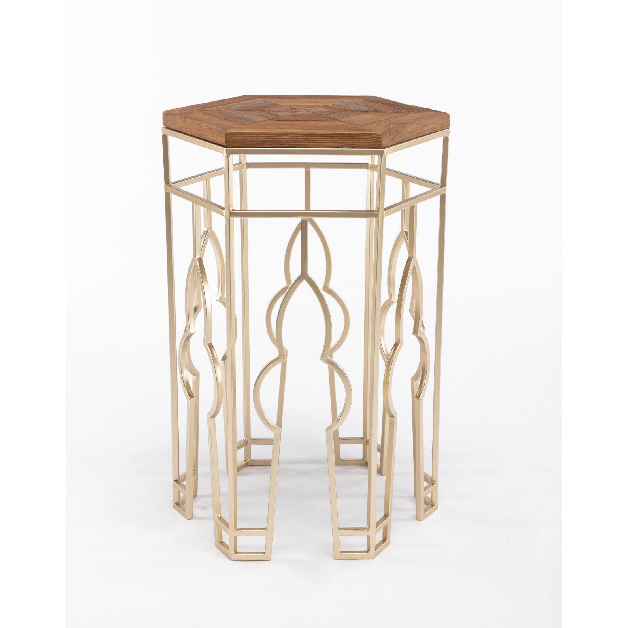 Boraam Genevieve Nesting Tables, Gold & Natural