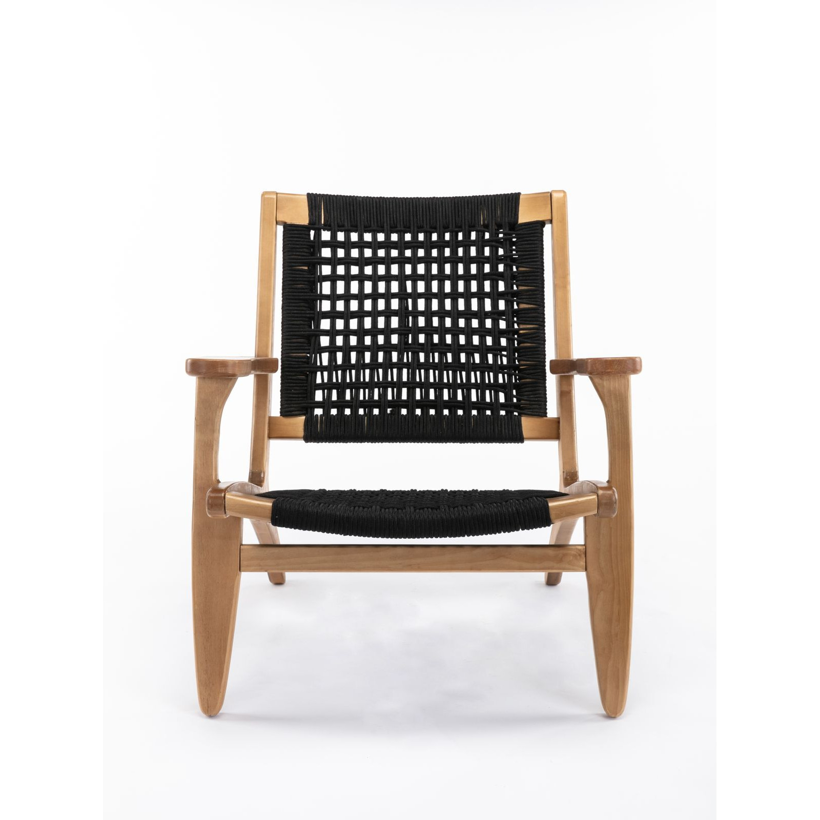 Boraam Harrison Woven Chair, Black & Oak