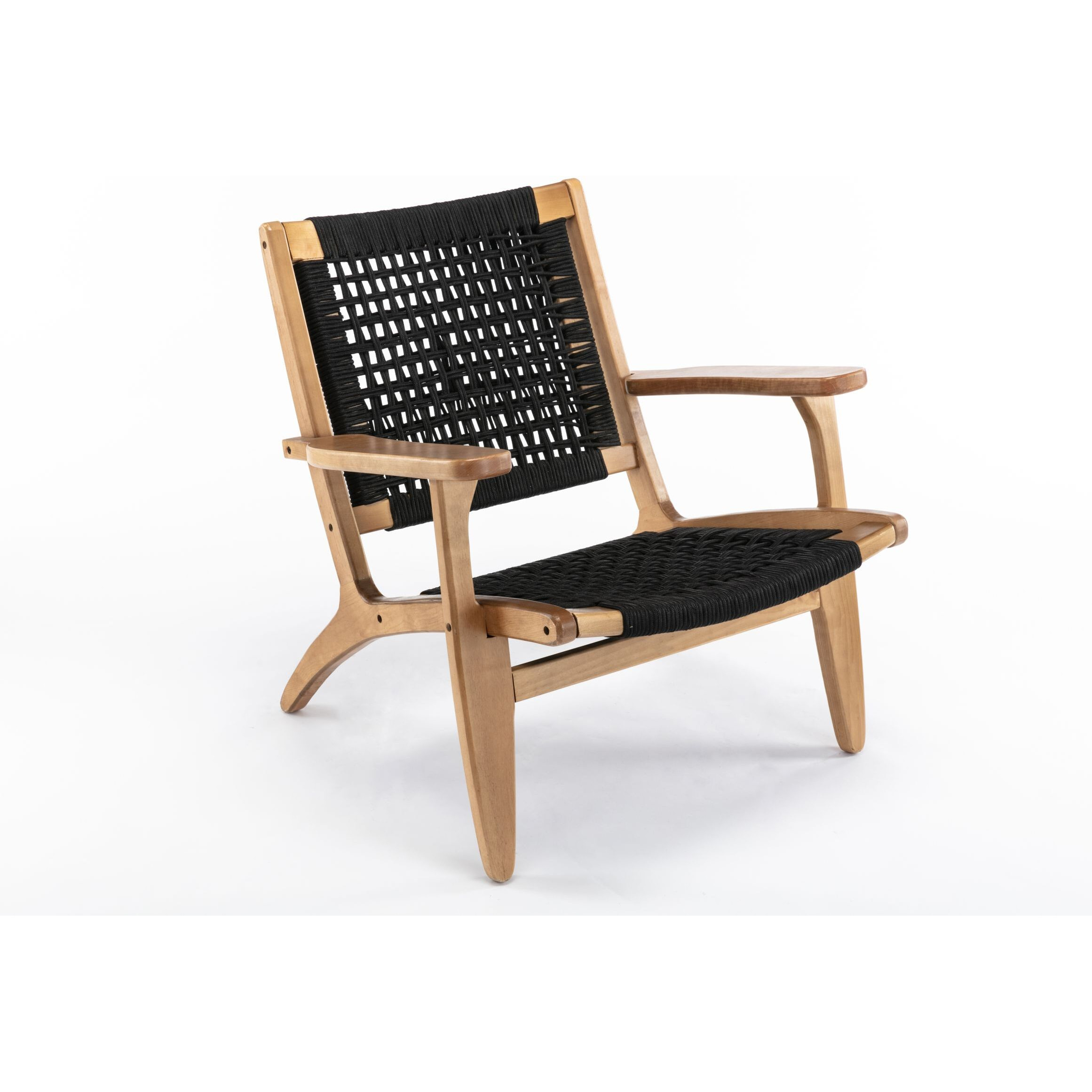 Boraam Harrison Woven Chair, Black & Oak