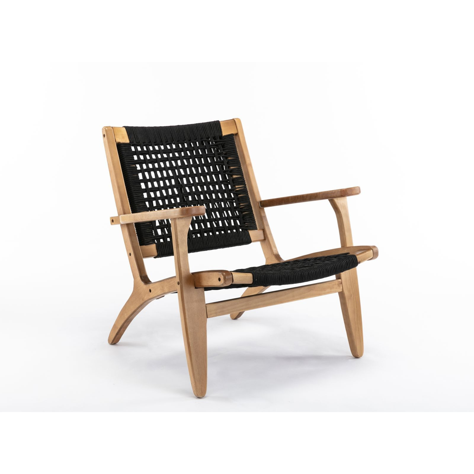 Boraam Harrison Woven Chair, Black & Oak