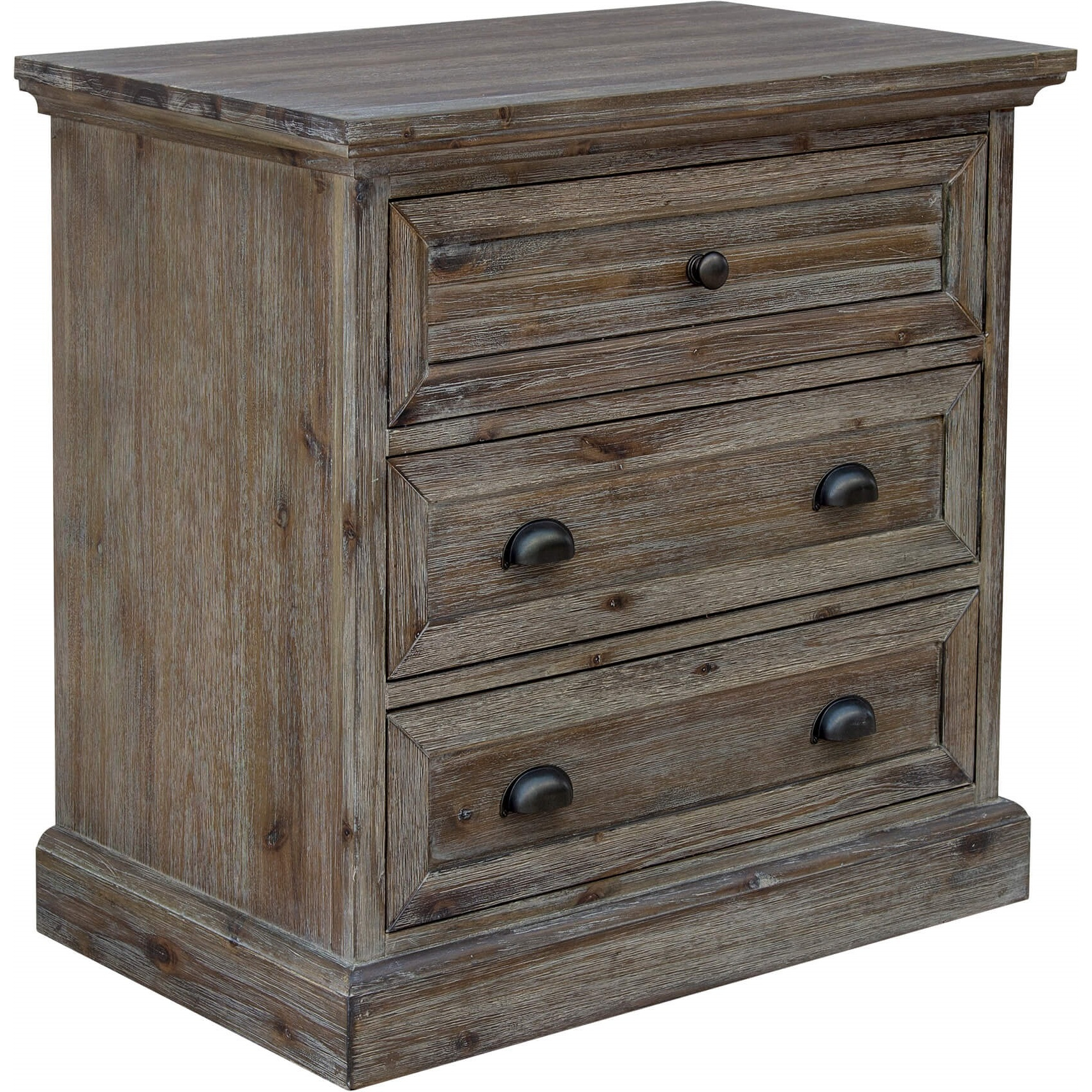 Sunset Trading Solstice Grey 3 Drawer Nightstand