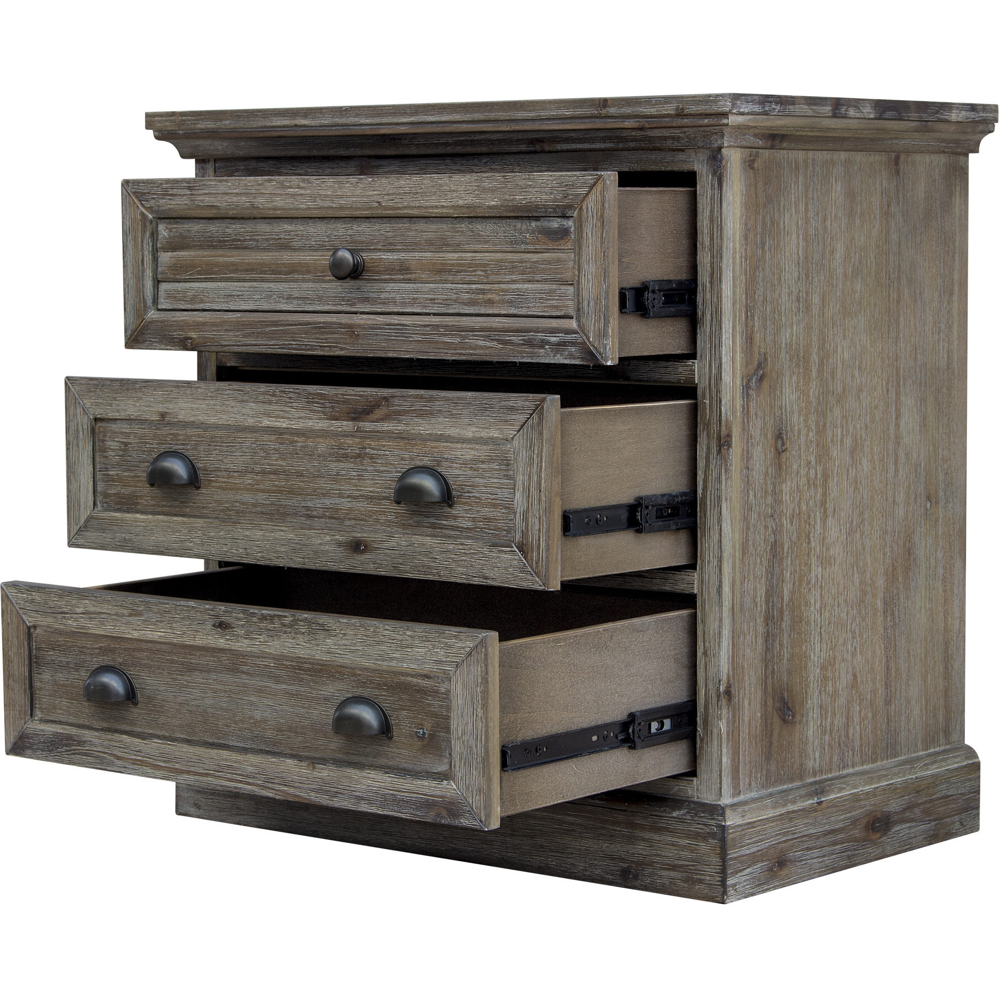 Sunset Trading Solstice Grey 3 Drawer Nightstand